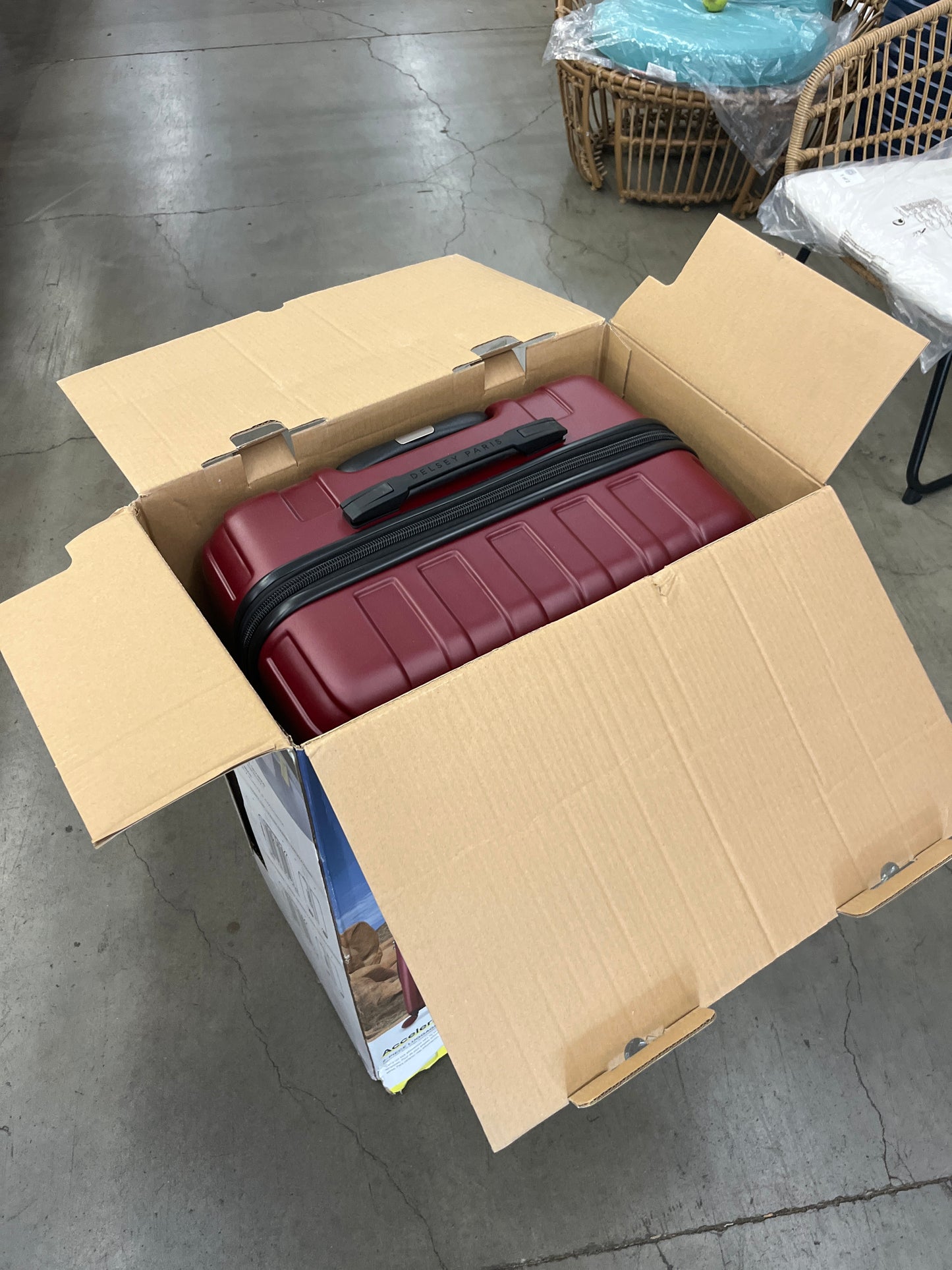 NEW - Delsey Paris Accelerate Red 2-piece Hardside Luggage Set