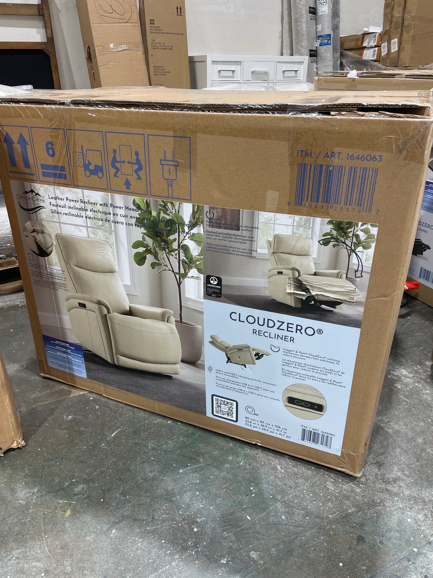 Sanders Leather Power Recliner with Power Headrest
