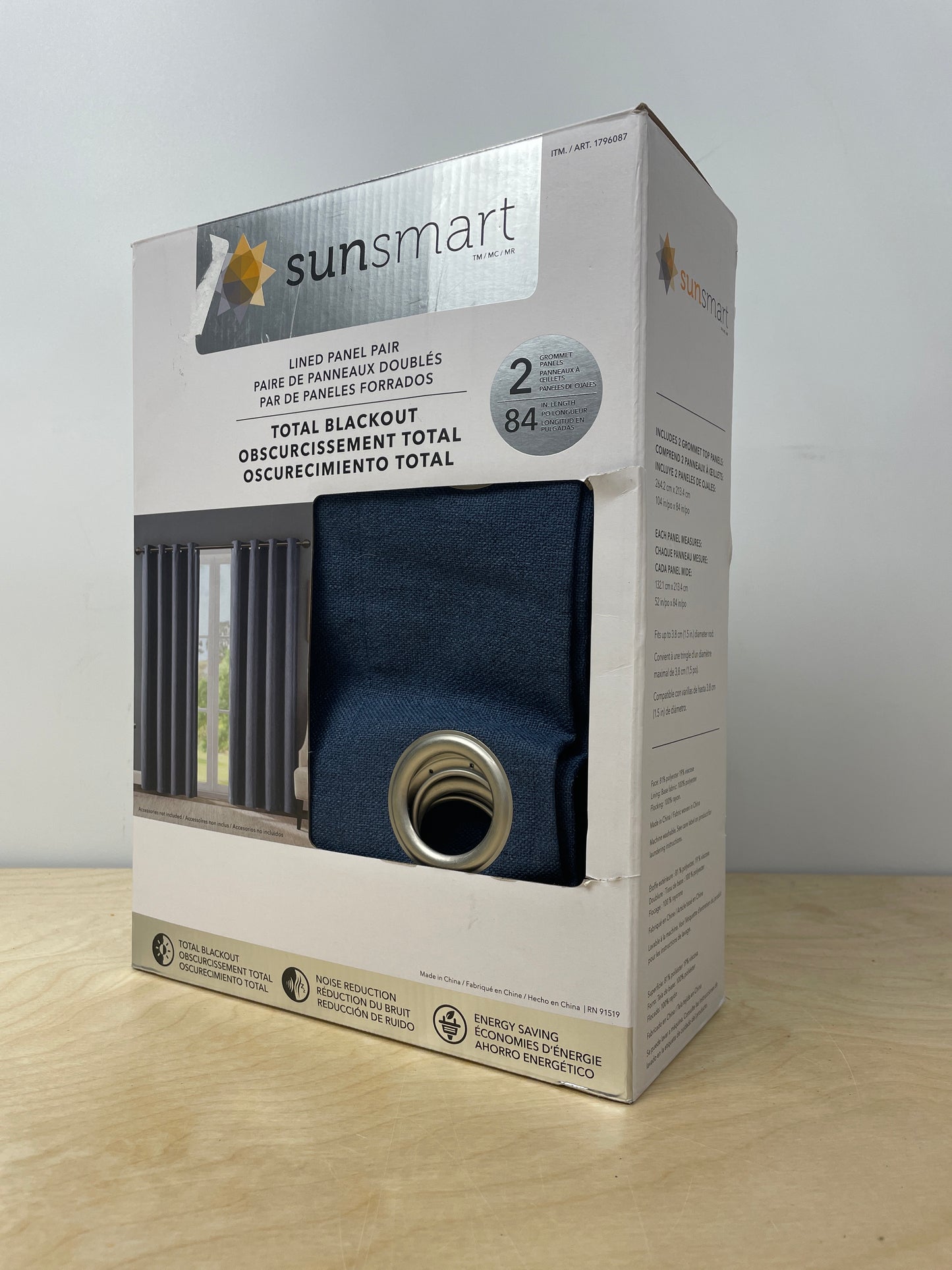 SunSmart Total Blackout Lined Panel Pair with Grommets