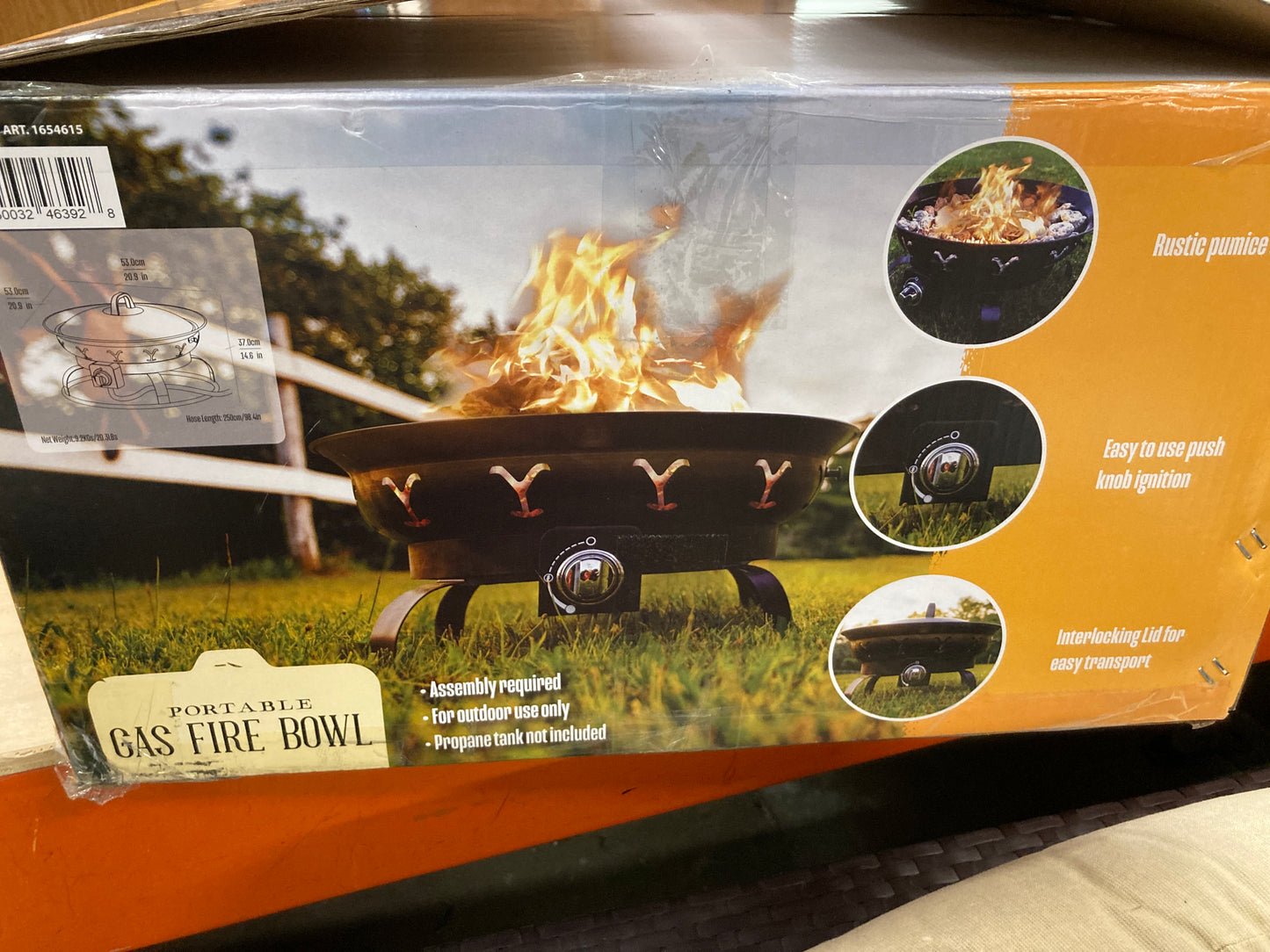 NEW - Costco - Yellowstone Gas Fire Bowl - Retail $89