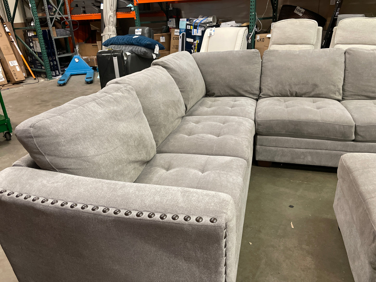 Costco - Selena Fabric Sectional with Storage Ottoman - Retail $999