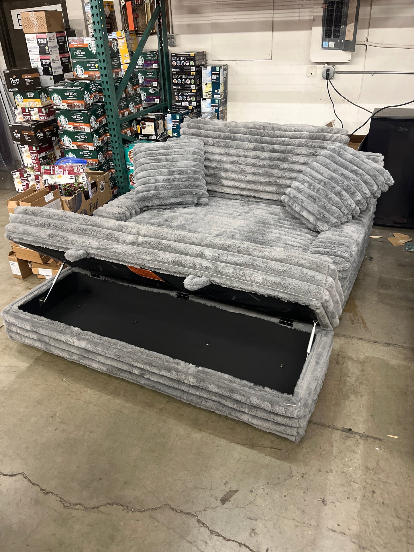 Thomasville Wills Fabric Oversize Chair and Storage Ottoman