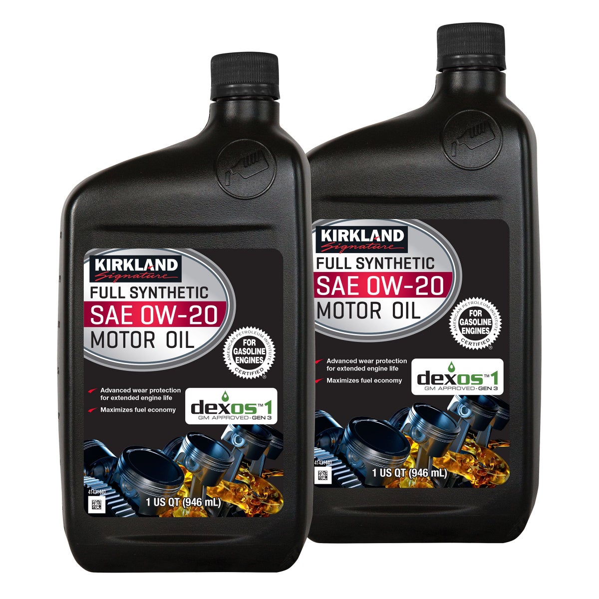 Kirkland Signature 0W-20 Full Synthetic Motor Oil 1-Quart, 12-pack