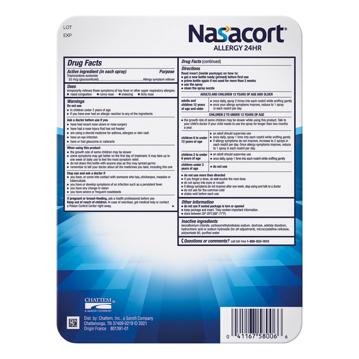 NEW - Nasacort Allergy 24 HR, 480 Metered Sprays