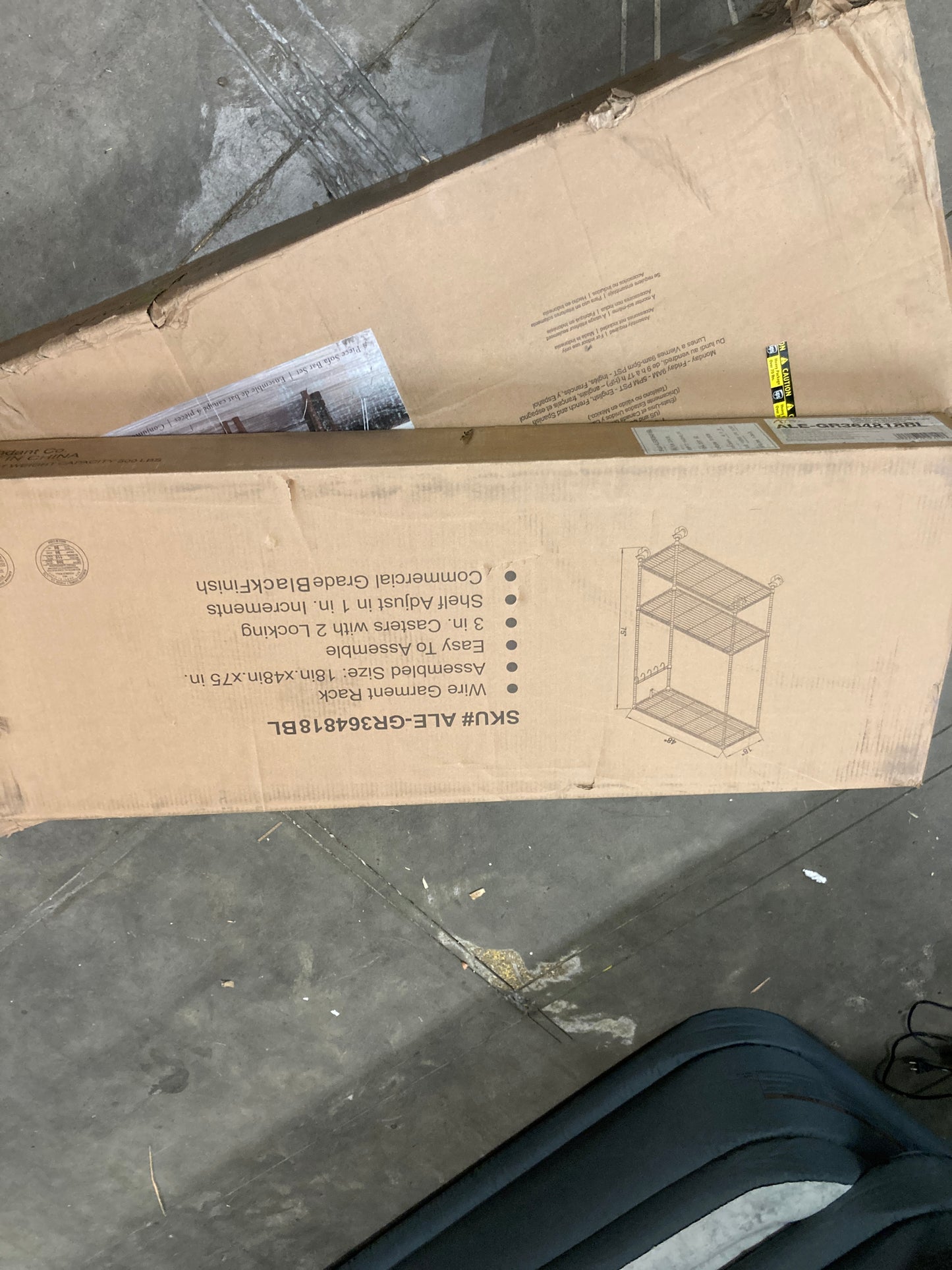 Alera Wire Garment Rack with Casters 48" x 18" x 75" NSF Default Title