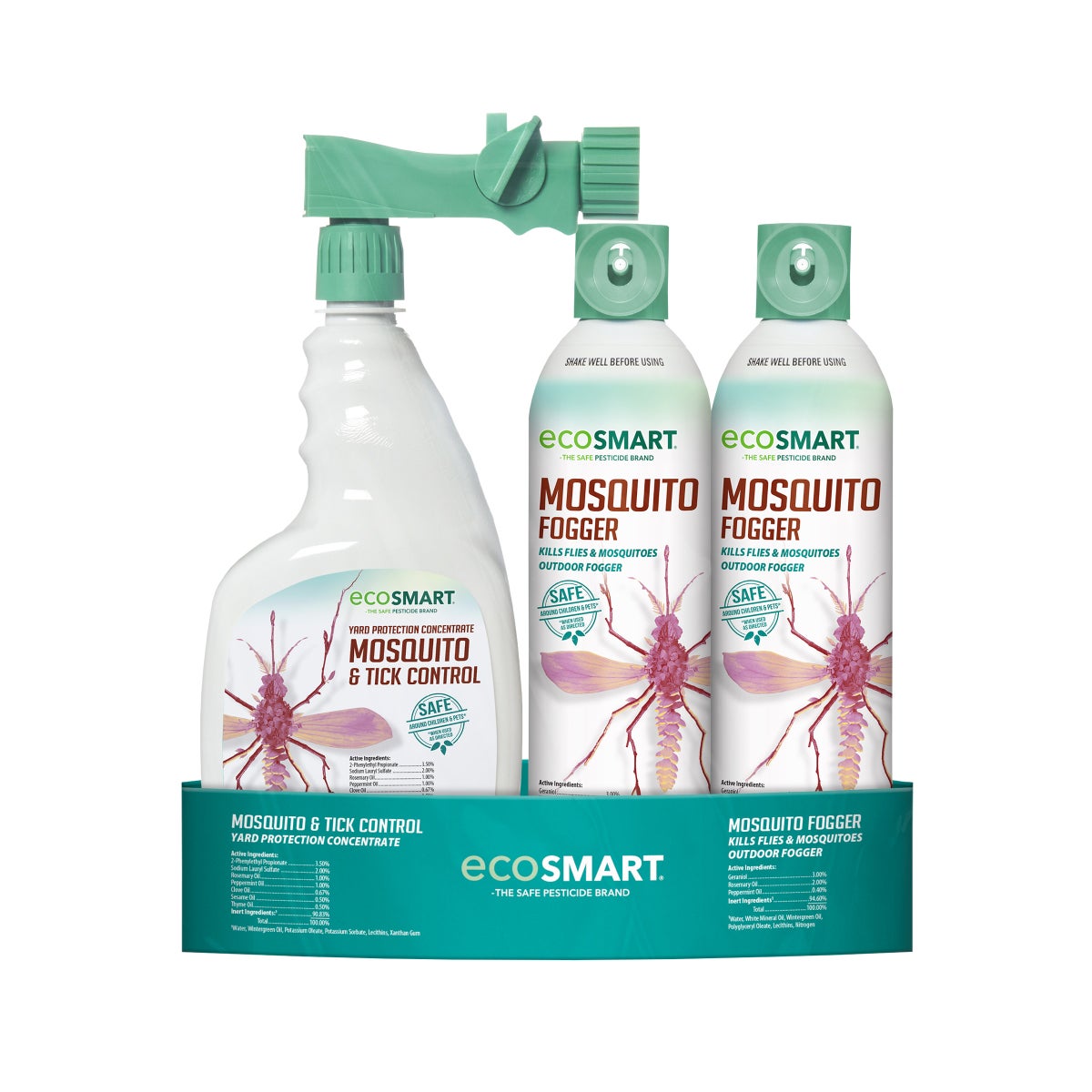 NEW - Eco Smart Mosquito Fogger + Mosquito & Tick Control Sprayer, 3-pack - Retail $30