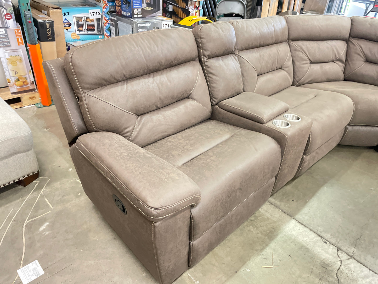 Costco - Fletcher 6-piece Fabric Reclining Sectional - Retail $1799