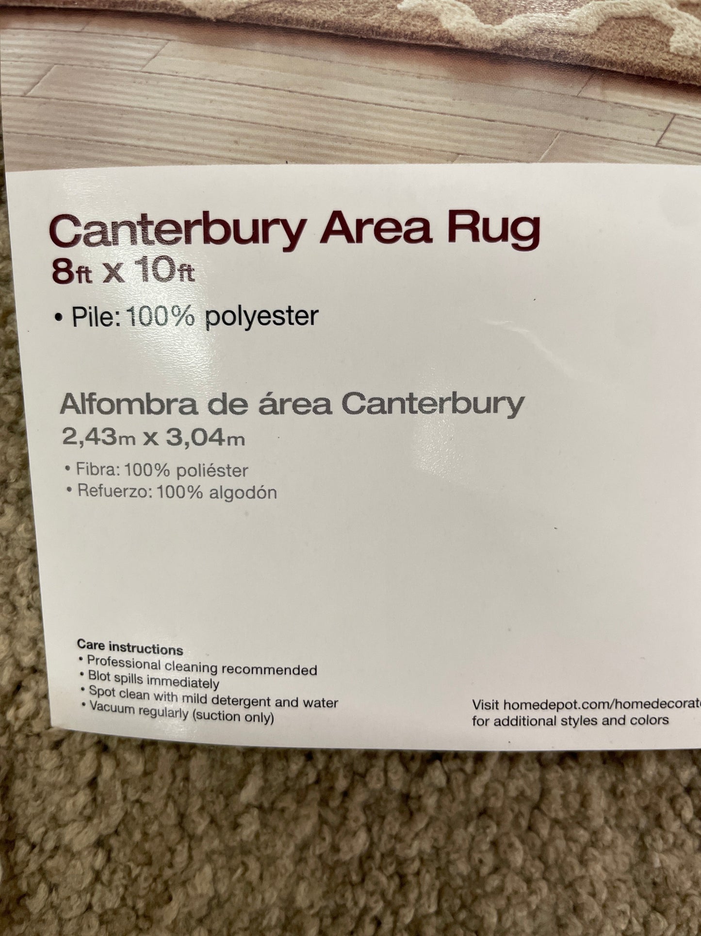 NEW - Livingston Home Area Rug 100% Polyesterpile, 8' x 10' , Linen / Almond - Retail $799