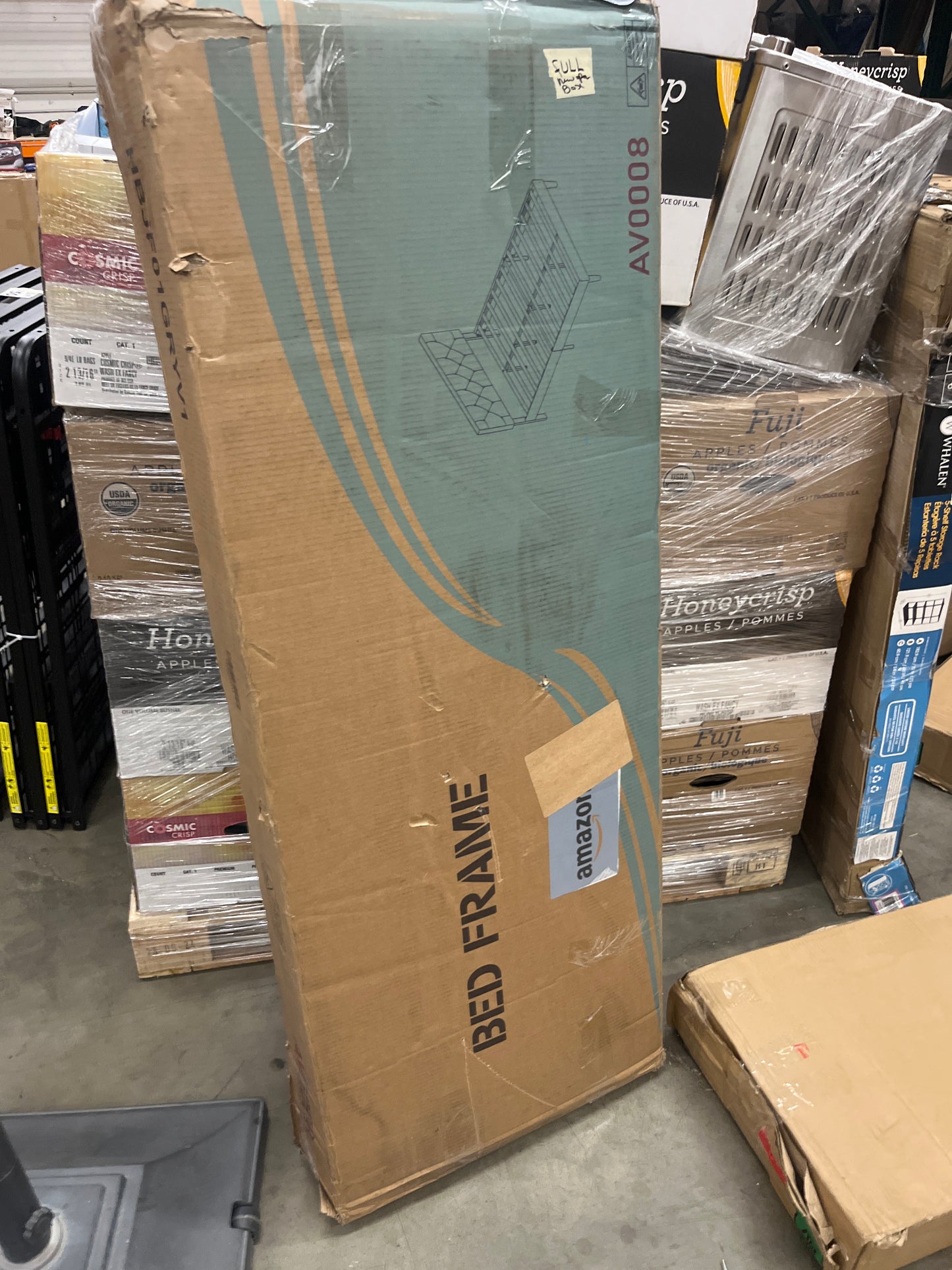 NEW - VECELO Full Size Bed Frame with Button Tufted Headboard, Upholstered Platform Bedframe with Wood Slat Support, No Box Spring Needed, Smoky Grey - Retail $160