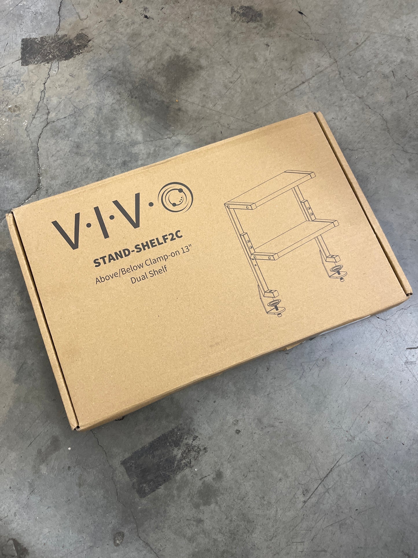 VIVO Clamp-on 13 inch Above or Below Desk 2-Tier Shelving Unit for Table Accessories, Gaming Devices, and More, Storage Tray, Desktop Organizer, Black, STAND-SHELF2C - Retail $40