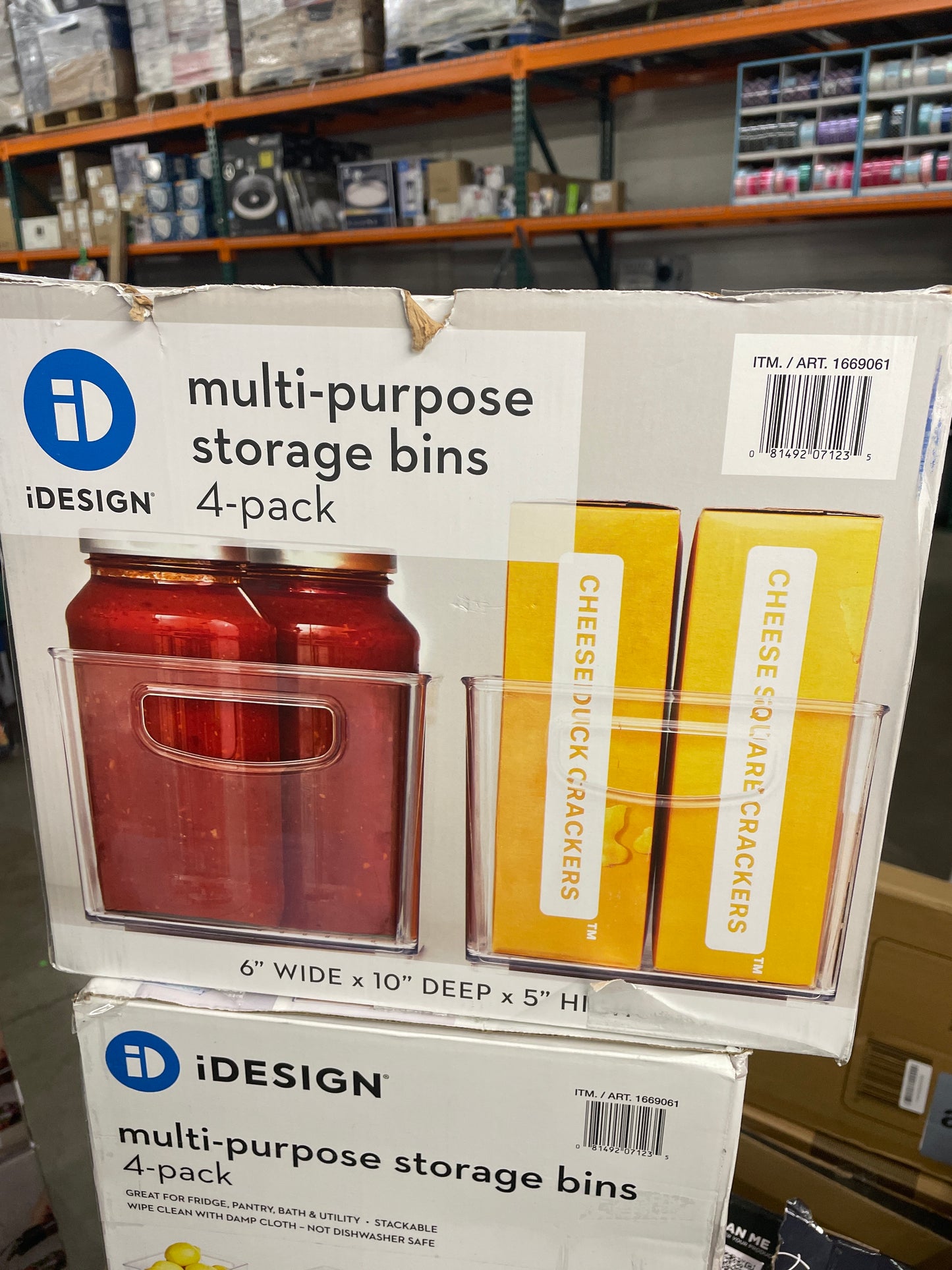 iDESIGN Linus Plastic Fridge/Pantry Kitchen Organizer Bins, Set of 4