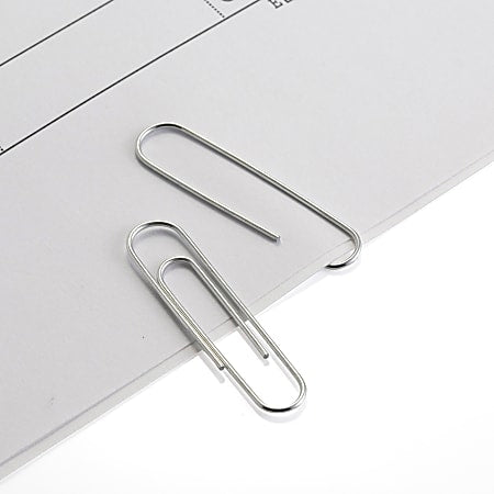 Office Depot® Brand Paper Clips, 500 Total, Jumbo, Silver, 100 Per Box, Pack Of 5 Boxes