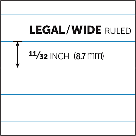 Office Depot® Brand Writing Pads, 8-1/2" x 14", Legal/Wide Ruled, 50 Sheets, White, Pack Of 12 Pads