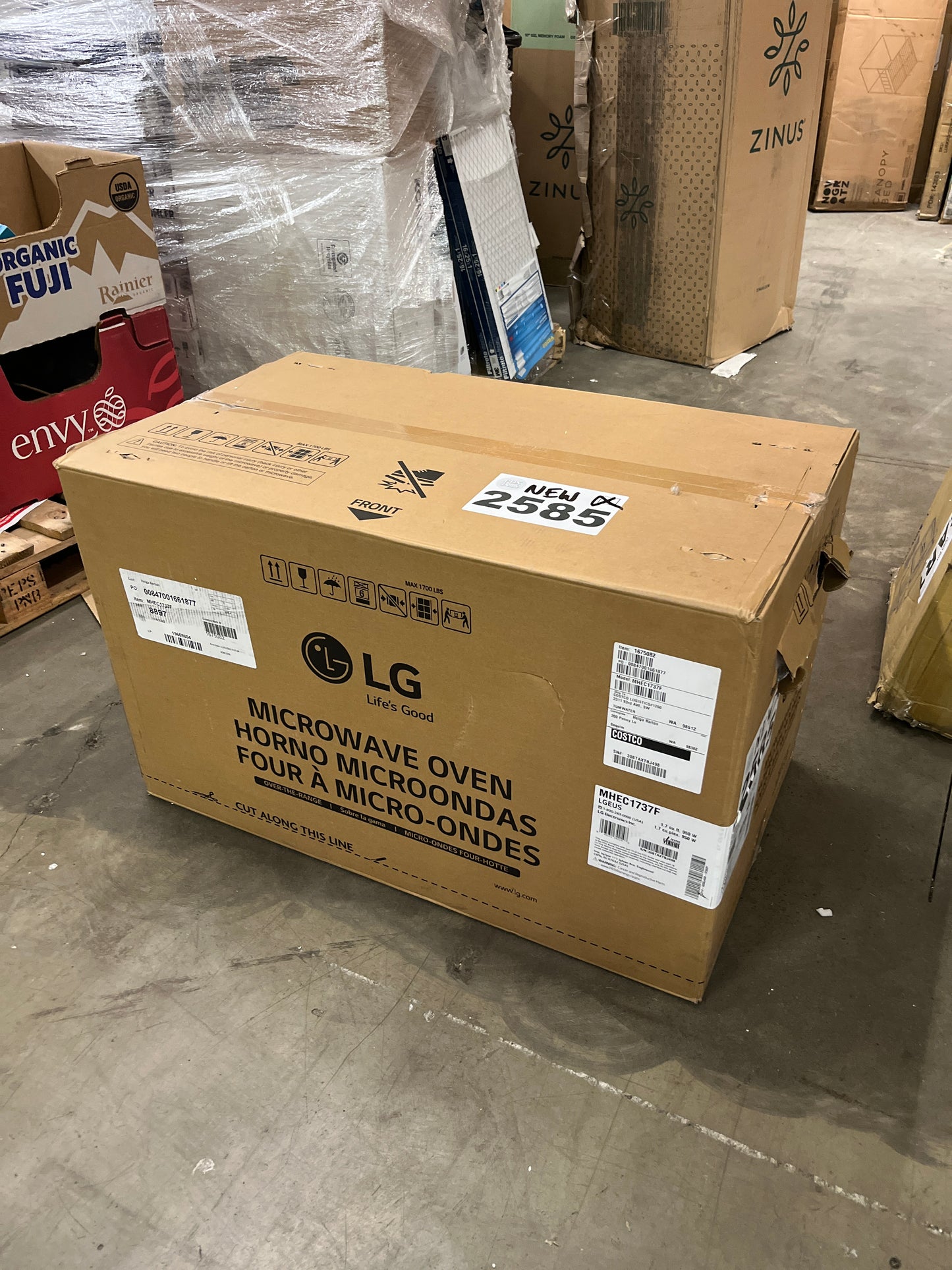 NEW in BOX - LG 1.7 cu. ft. Smart Wi-Fi Enabled Over-the-Range Convection Microwave Oven with Air Fry - Retail $699