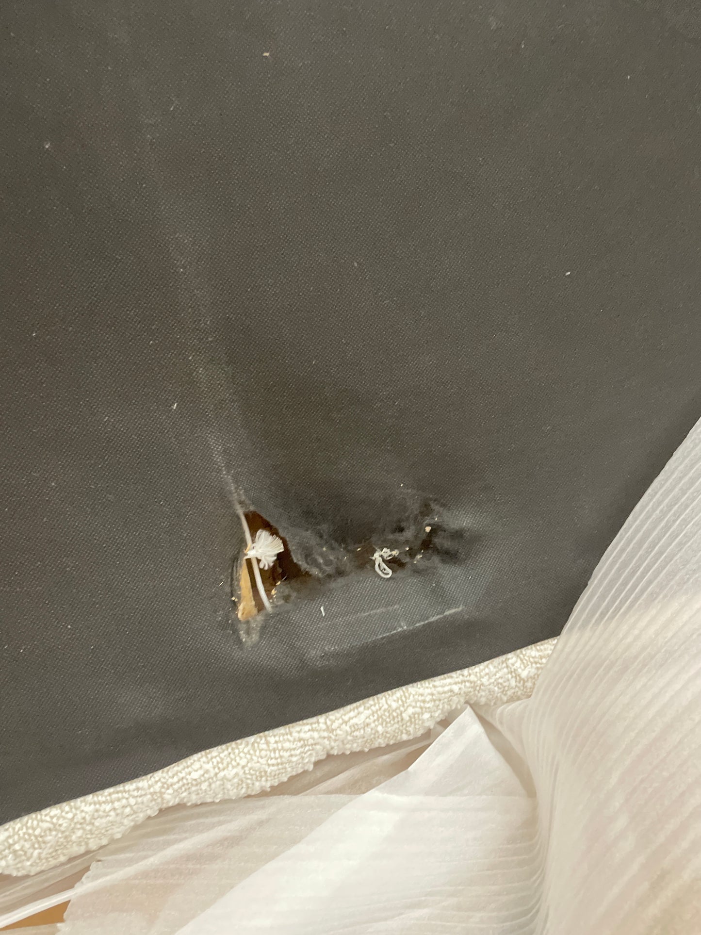 Meridian Furniture NashCream-F Nash Collection Modern | Contemporary Boucle Fabric Upholstered Full Bed with Rich Cream Boucle Fabric and Deep Channel Tufting, 68" W x 86" D x 38" H, Cream, Full