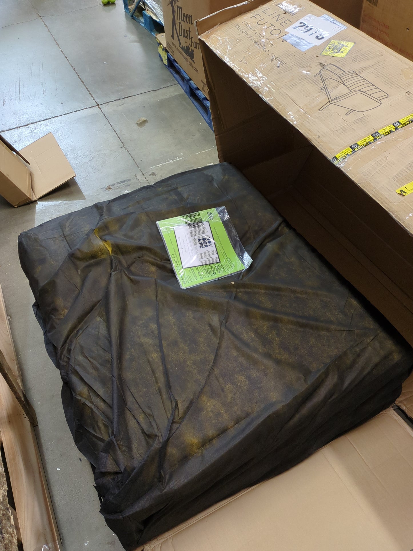 Novogratz Brittany Sofa Futon - Premium Upholstery and Wooden Legs - Mustard - Retail $439