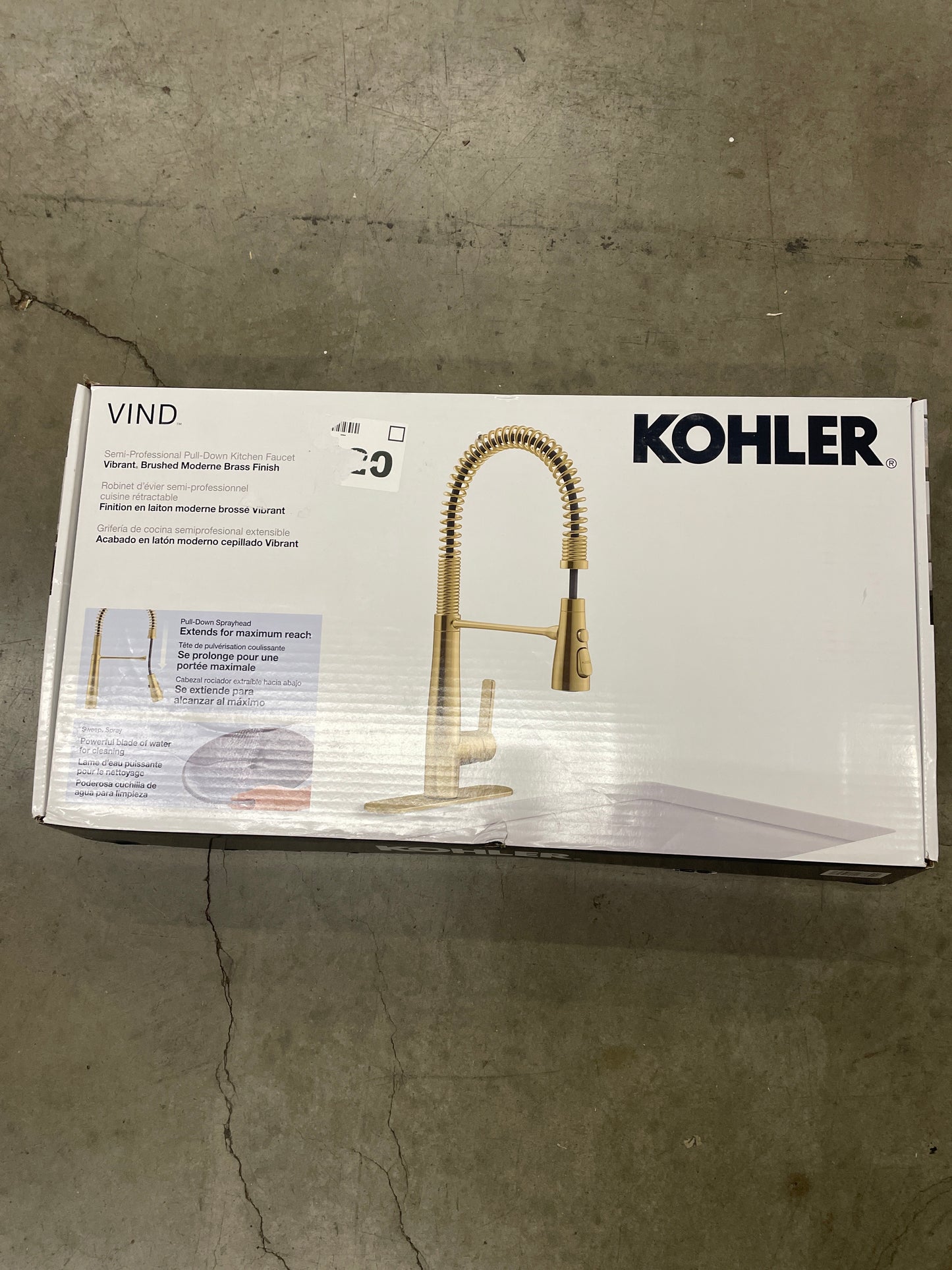 Kohler Gold Vind Semi-Professional Pull-Down Kitchen Sink Faucet