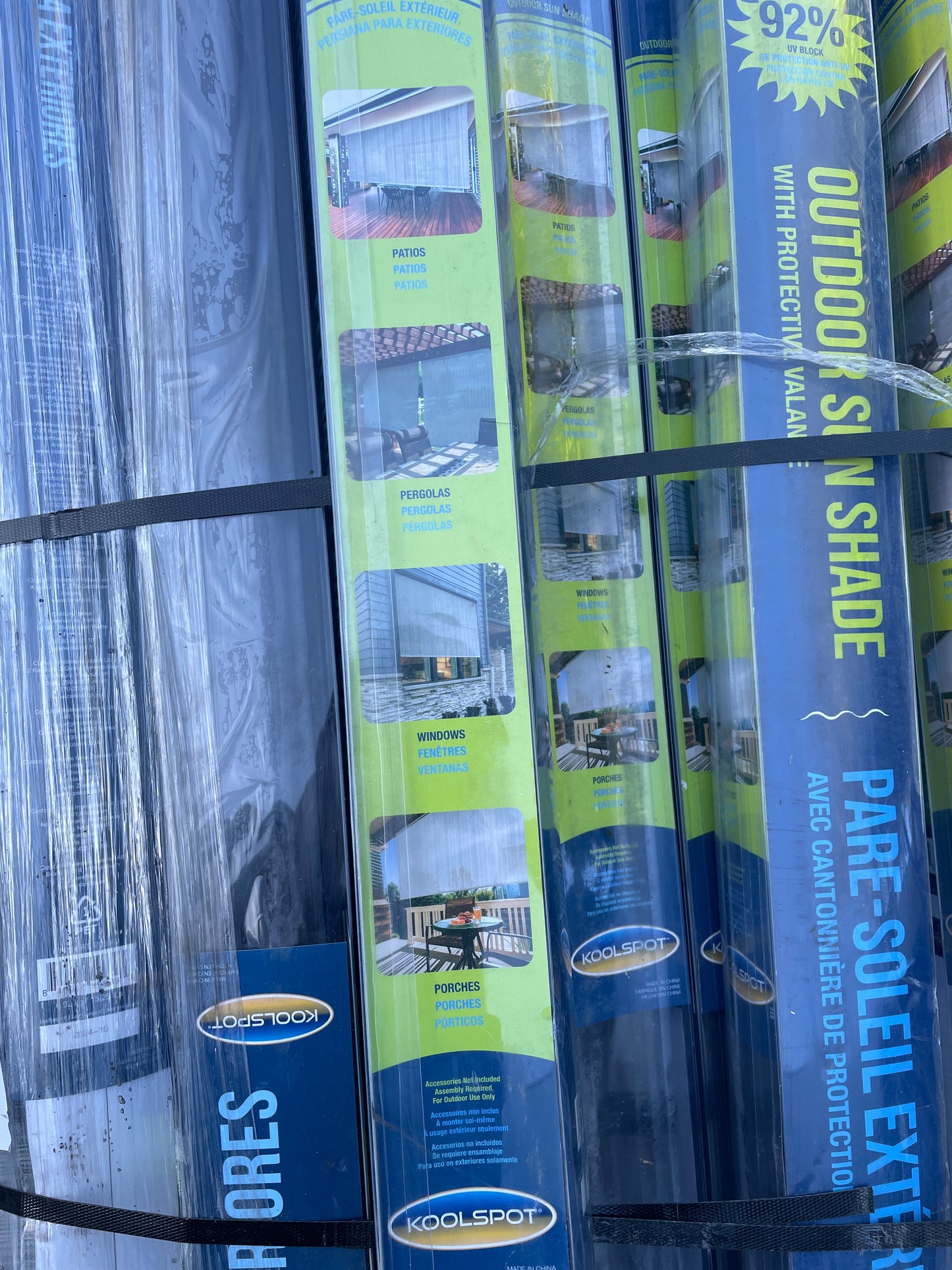 NEW - Koolspot 8'W x 8'L Outdoor Sun Shade – Pole Operated