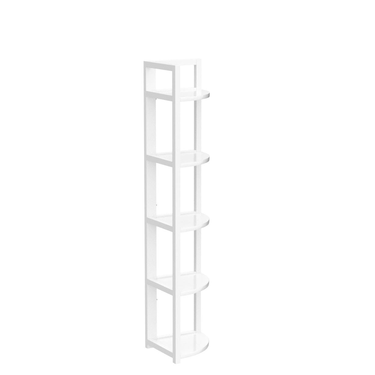 Tribesigns 5 Tier Corner Shelf, Modern Corner Bookshelf Small Bookcase Storage Rack Plant Stand for Living Room, Home Office, Kitchen, Small Space (White)