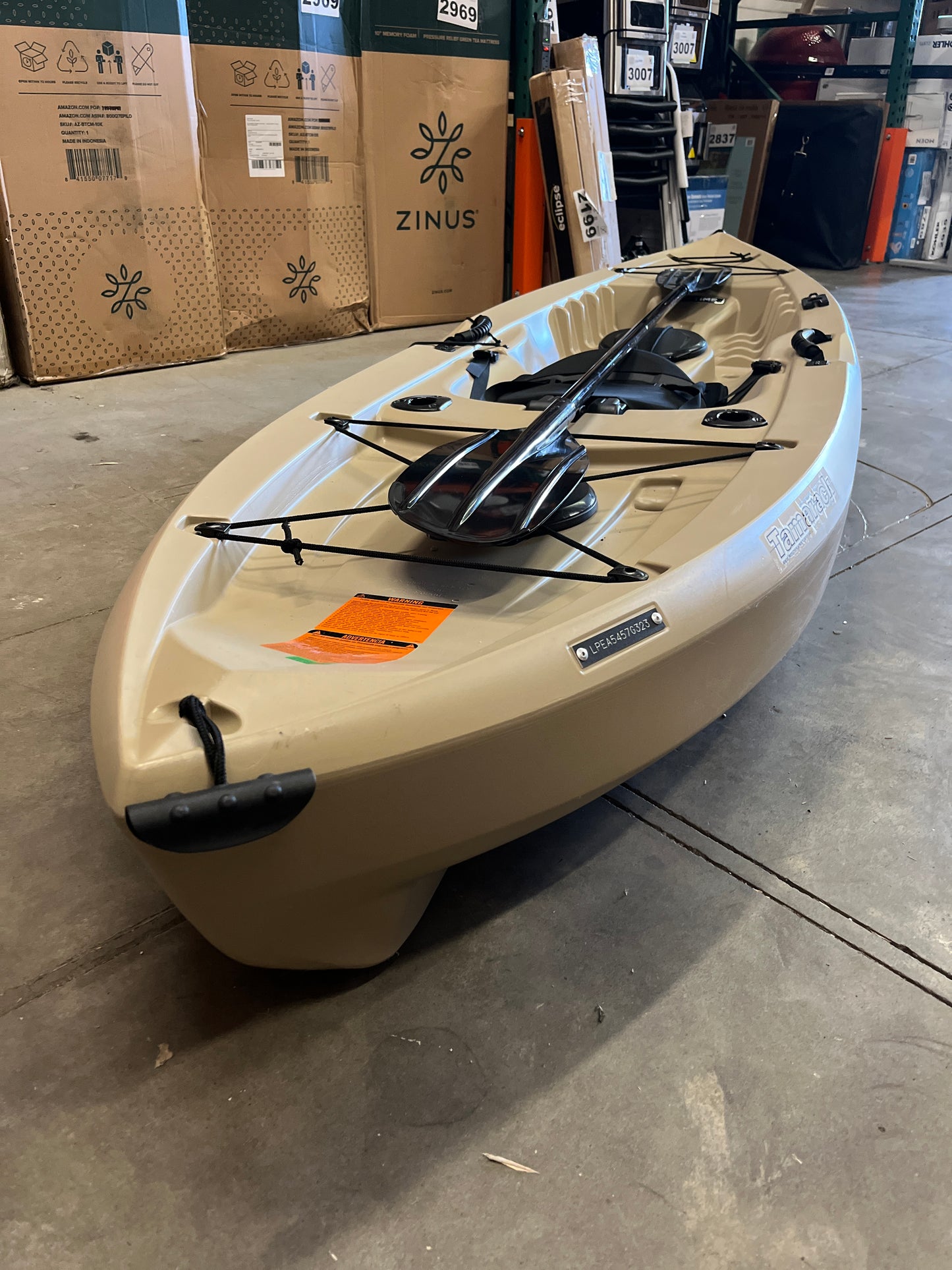 Lifetime Muskie Angler Sit-On-Top Kayak with Paddle, Tan, 120" (90508) - Retail $469