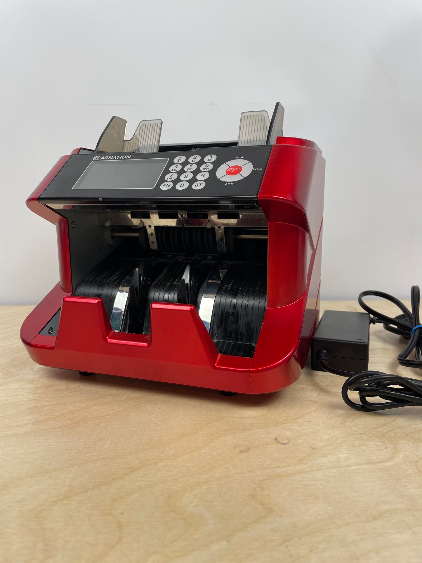 CARNATION Bill Cash Money Counter CR180 with UV and MG Counterfeit Detection Super Fast One Year Warranty (CR2300-stickerless) - Retail $99