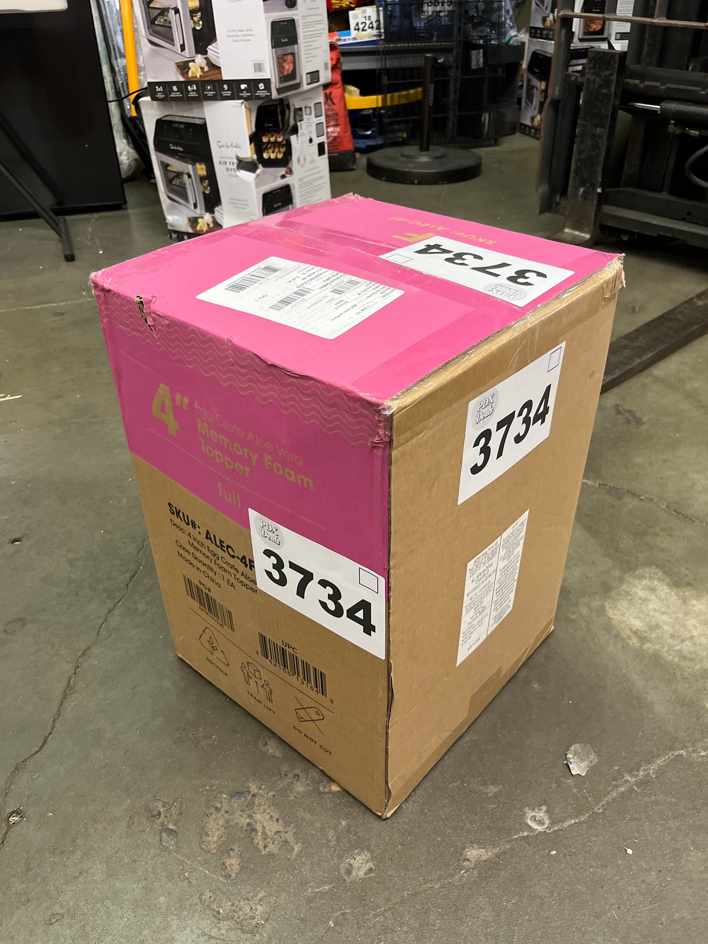 Best Price Mattress 4 Inch Egg Crate Memory Foam Mattress Topper with Calming Aloe Infusion, CertiPUR-US Certified, Full, Green - Retail $96