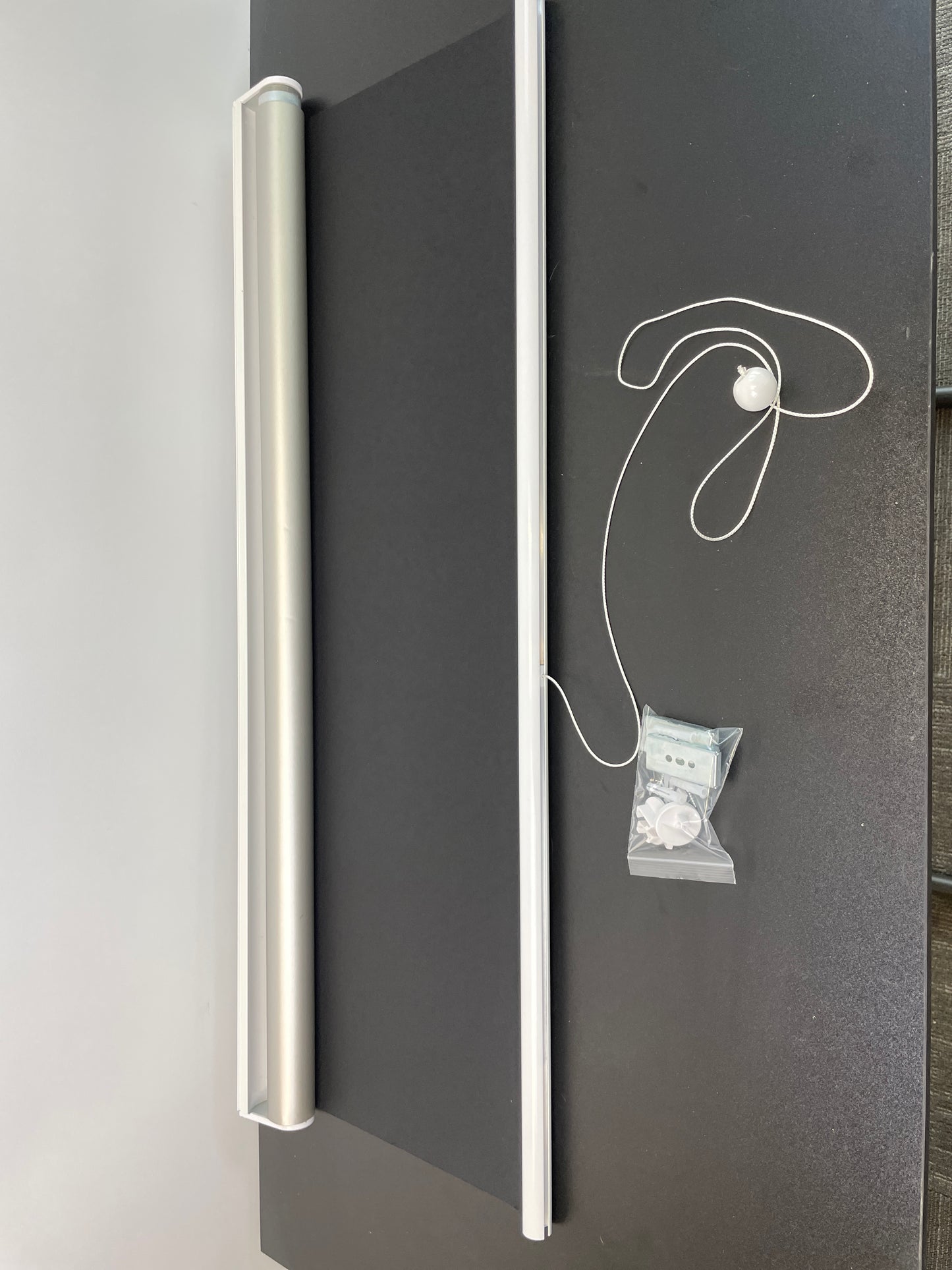 Grey Blackout Shades Roller Shade Window Blinds, Black Out 95% Light & UV, 33 inch Wide x 72 inch High - Retail $28