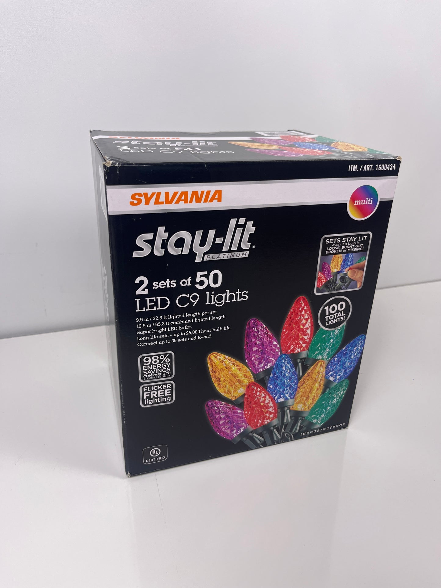 Sylvania 2 x 50 C9 LED Christmas Lights - Multicolour - Retail $23