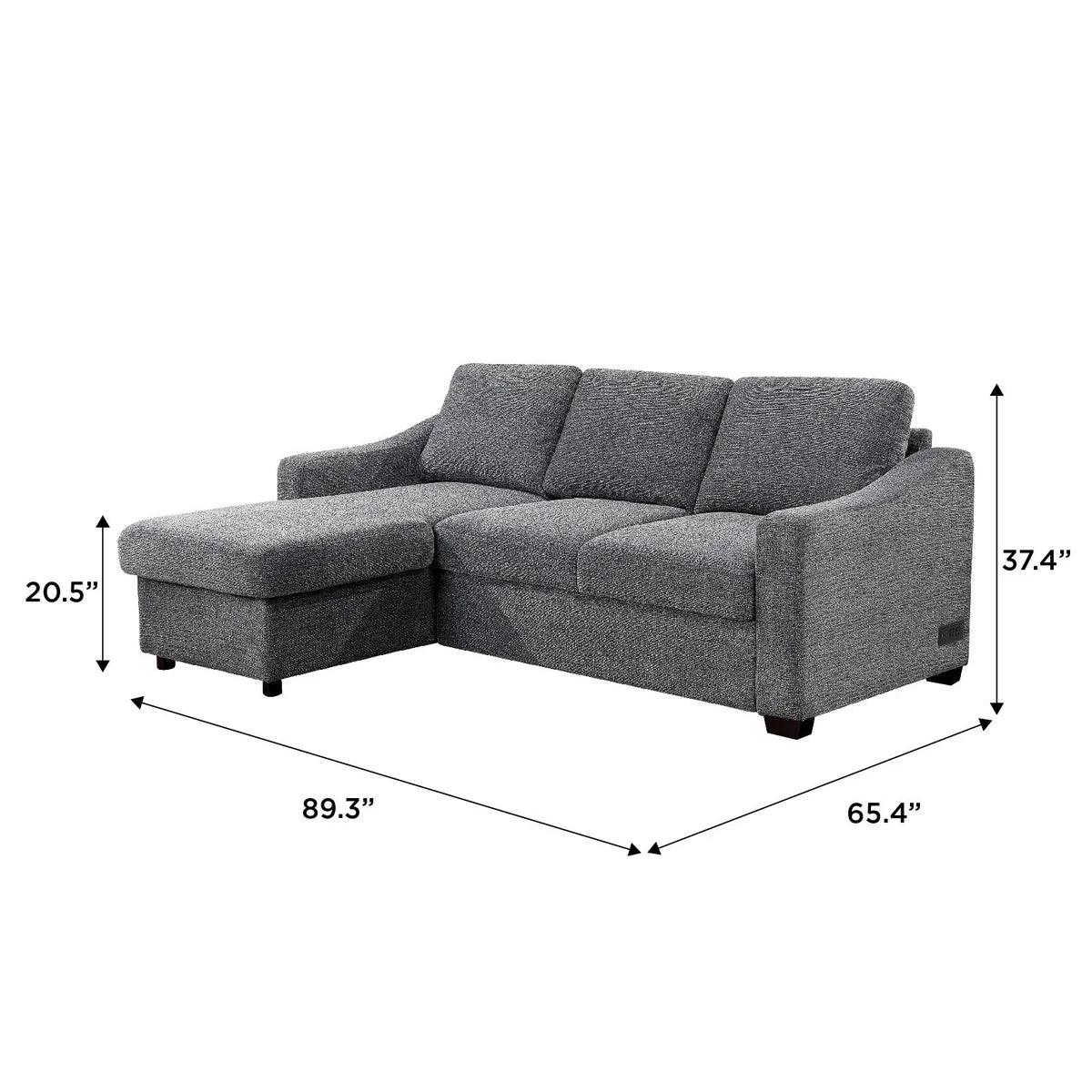 Coddle Aria Fabric Sleeper Sofa with Reversible Chaise