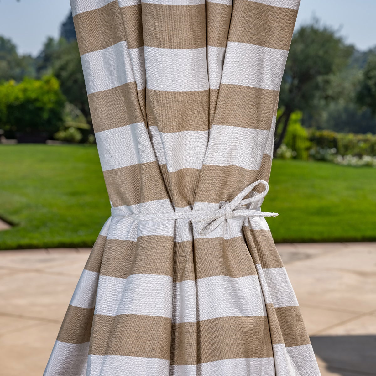 SunVilla 11' Round Cabana Stripe Aluminum Market Umbrella