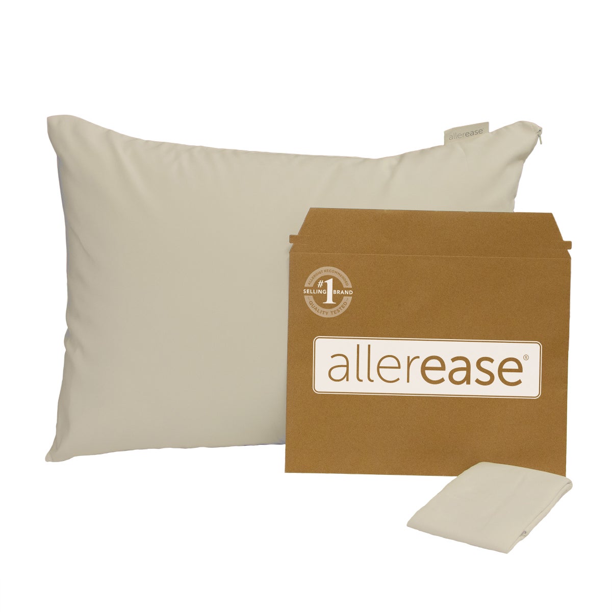 AllerEase Organic Zippered Allergy Pillow Protector, 2-pack