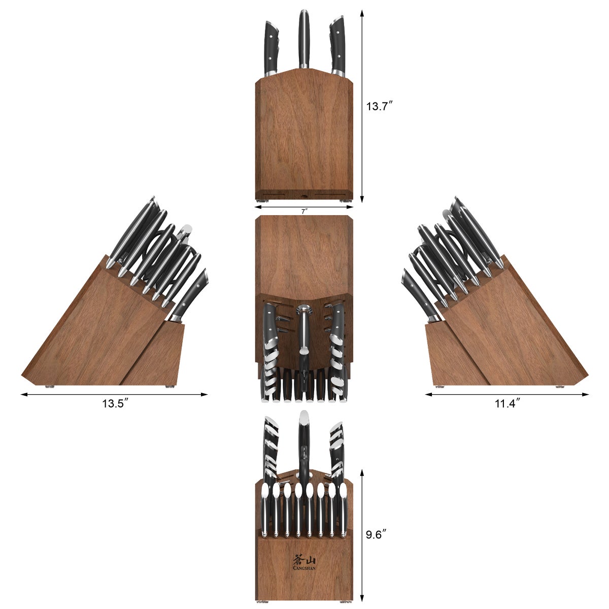 Cangshan Olympus Series German Steel Forged 23-piece Knife Block Set