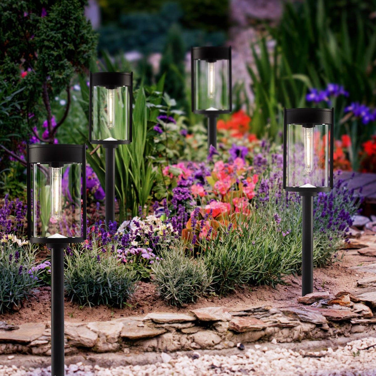 GTX Solar LED Pathway Lights, 4-pack