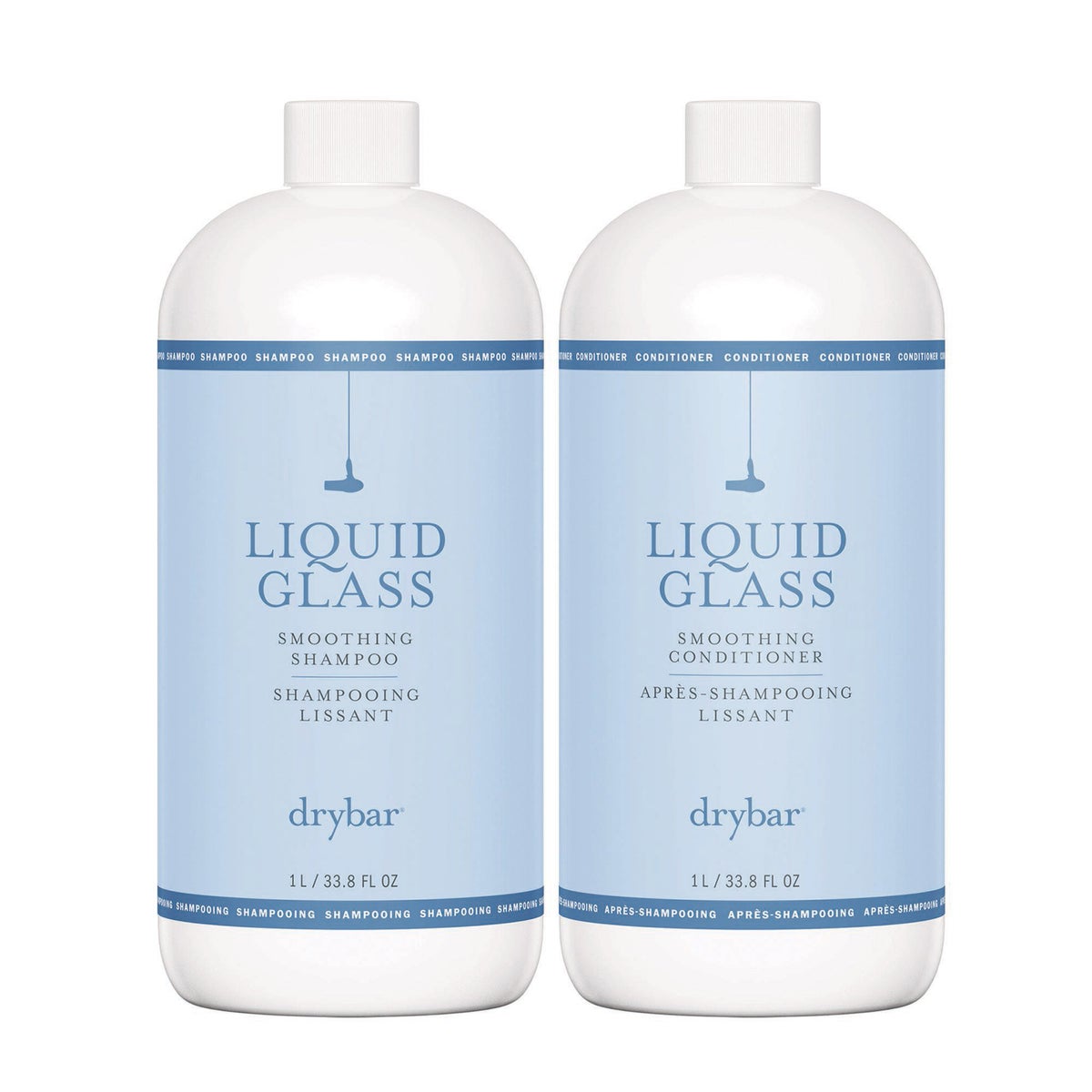 NEW - Drybar Liquid Glass Smoothing Shampoo & Conditioner Set, 33.8 fl oz