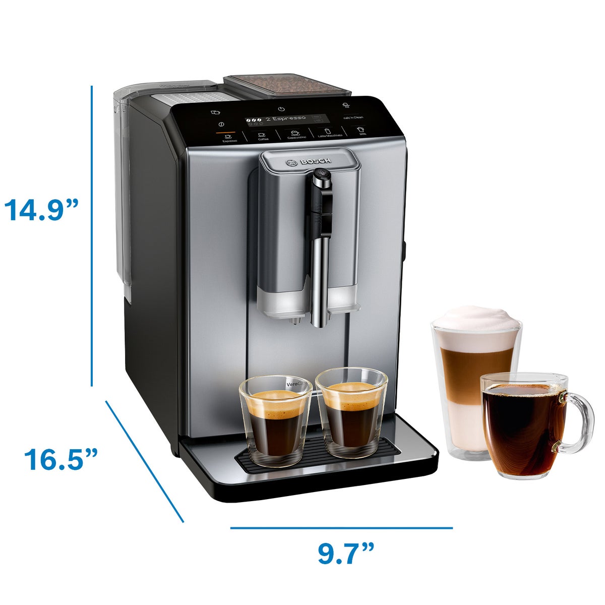 NEW - Bosch 300 Series Fully Automatic Espresso and Coffee Machine, Dark Silver