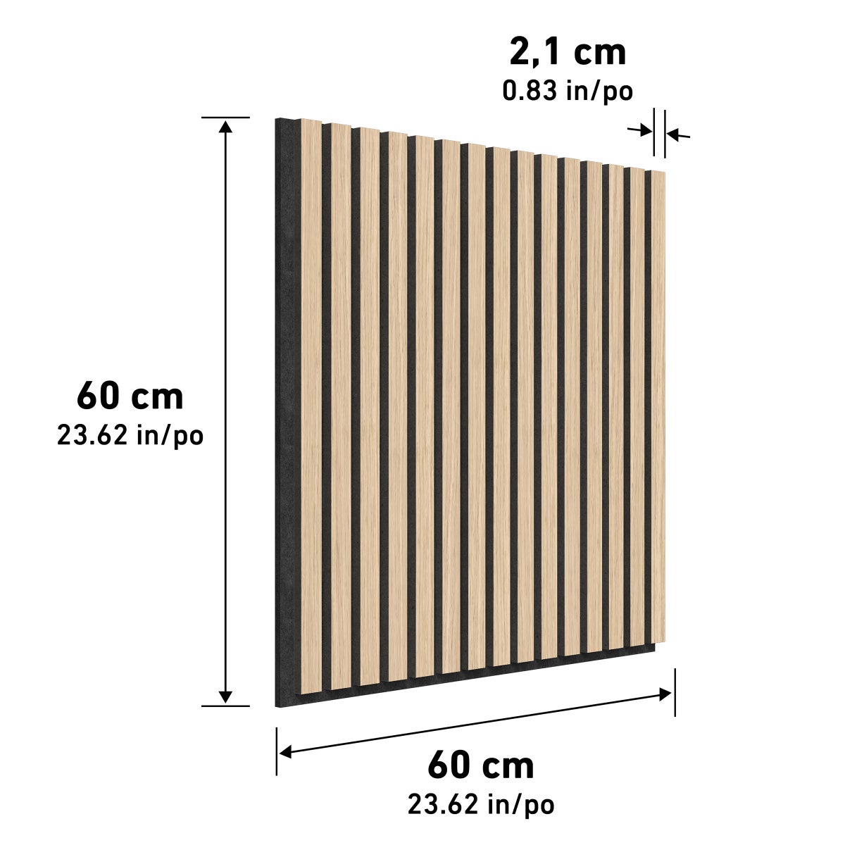 Artika Sonolok Sound-Absorbing Slatted Panel Kit - Oak and Black