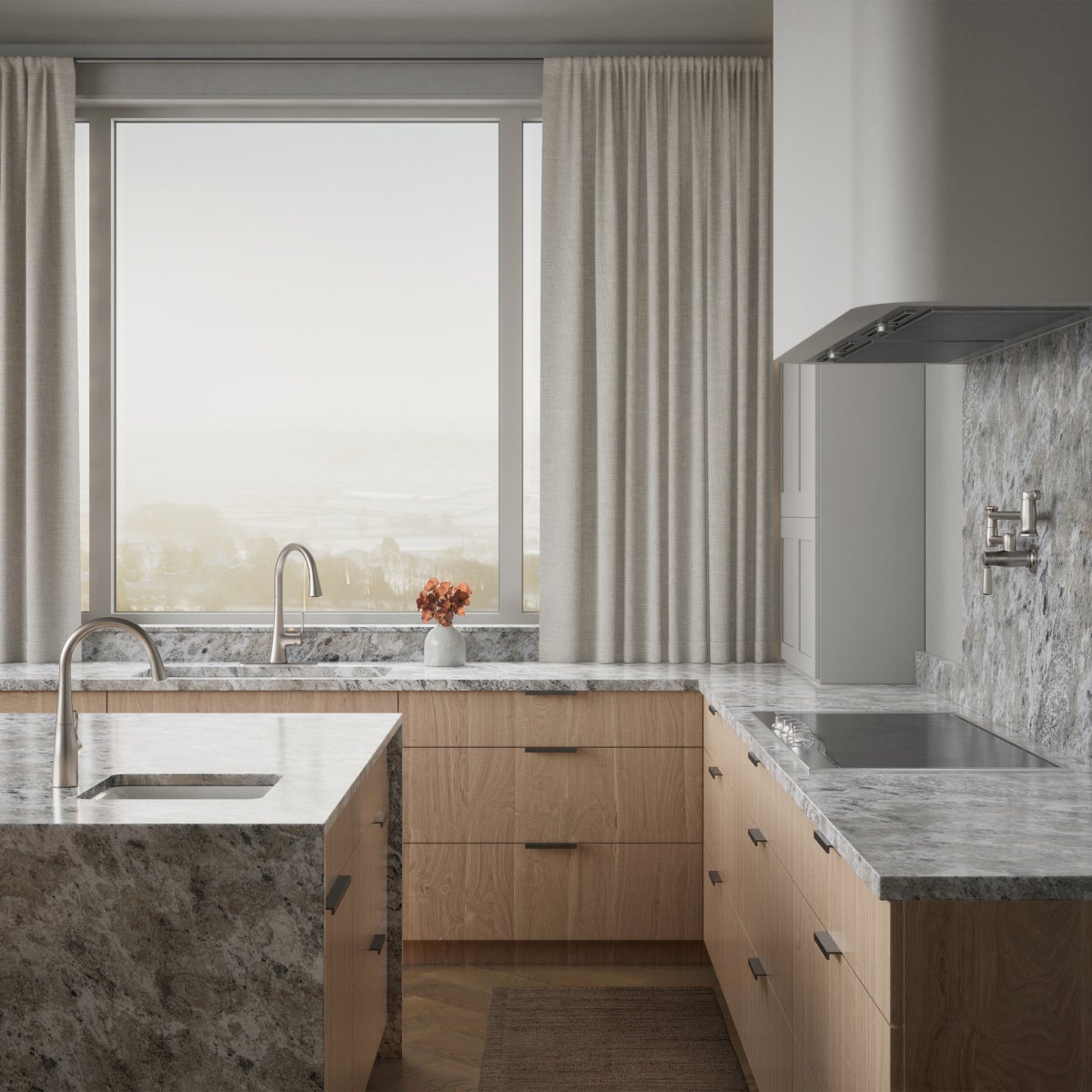 NEW - Kohler Guild Pull-down Kitchen Sink Faucet with Three-function Sprayhead, Chrome