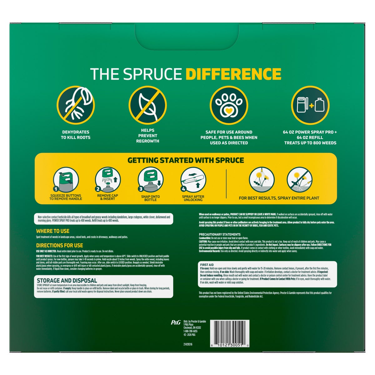 Spruce Snap & Spray Weed & Grass Killer Powered Starter Kit + Refill 128 oz