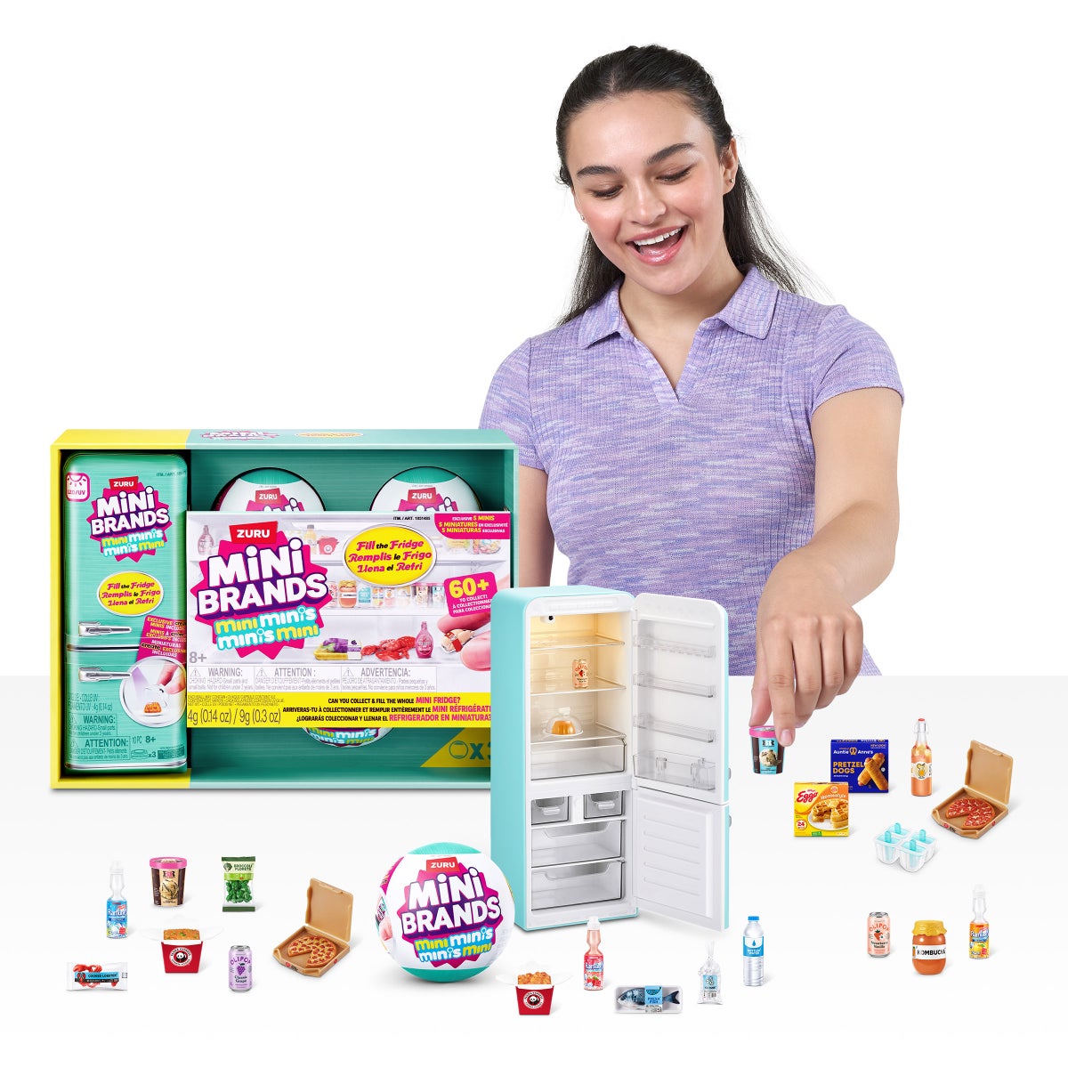 Mini Brands Fill the Fridge S1 Playset with 3 Capsules