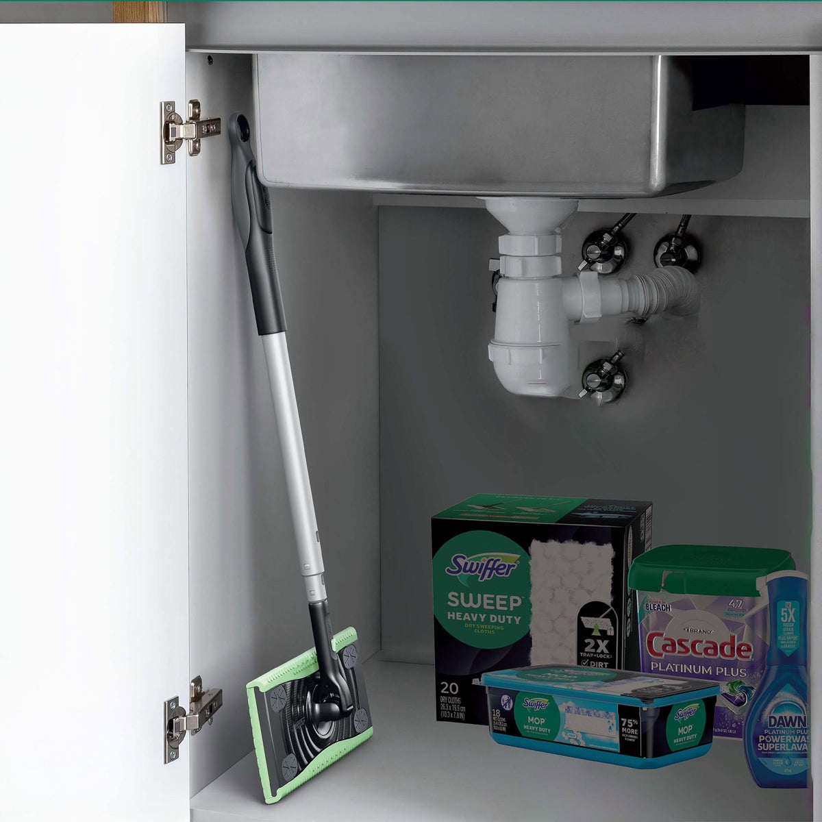 Swiffer Sweep + Mop Deluxe Sweeping Kit, 1 Sweeper + 30 Refills