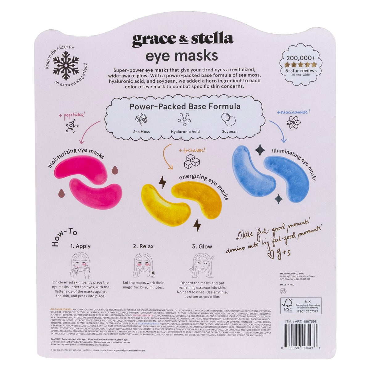 Grace & Stella Under Eye Masks, Under Eye Patches Combo Pack, 24-count