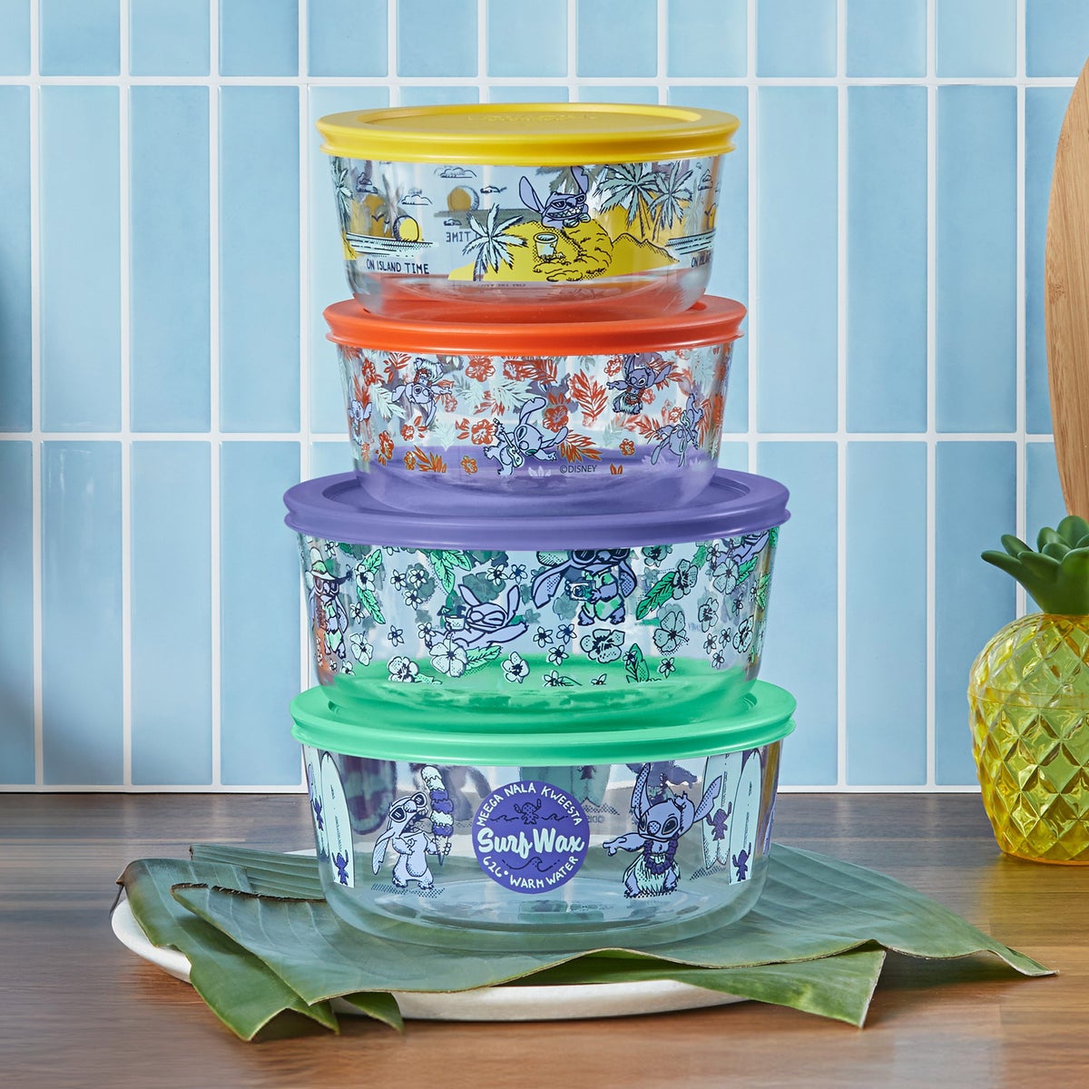 Pyrex 8-piece Decorated Glass Food Storage Set