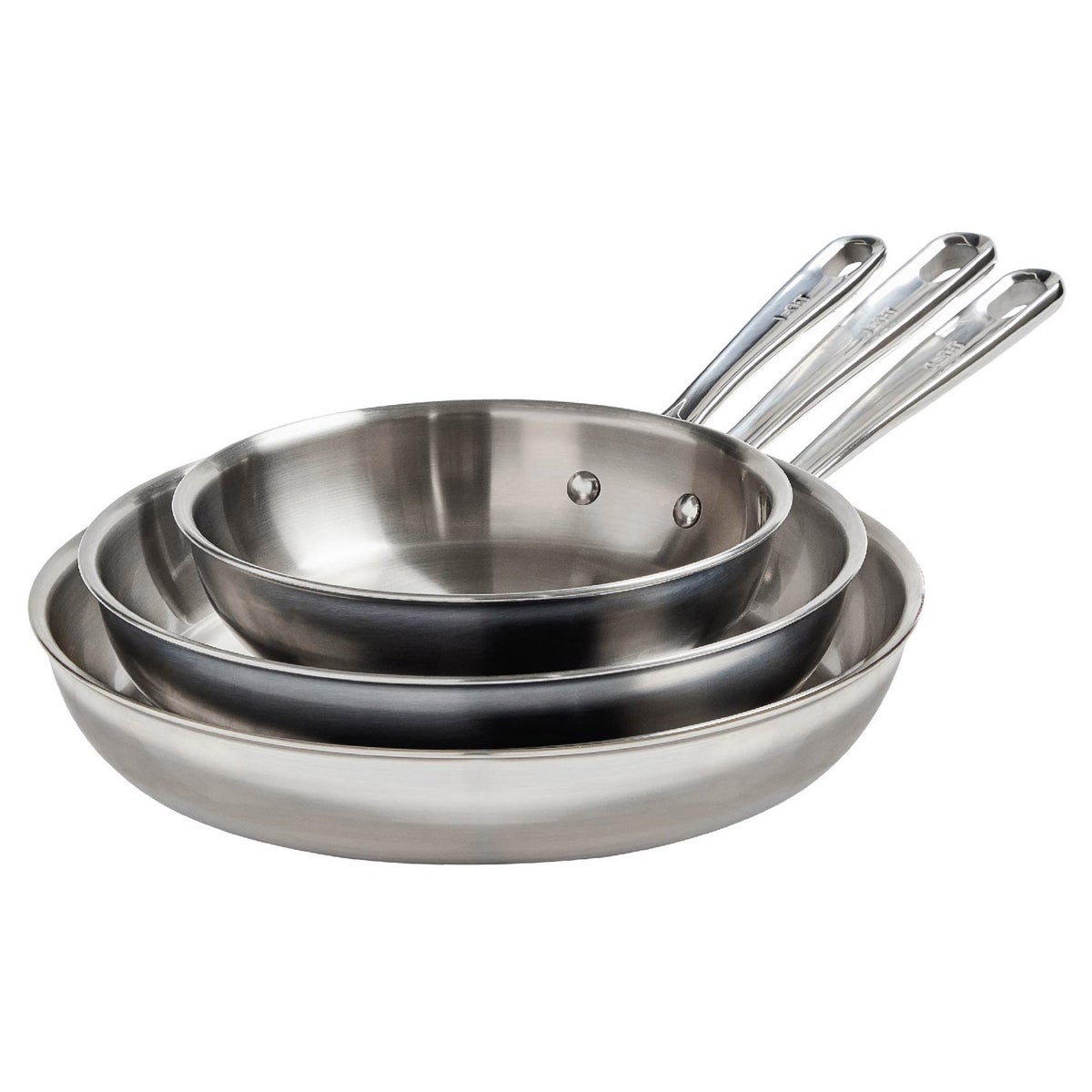 T-fal Pro Tri-Ply Stainless Steel 3-piece Frypan Set