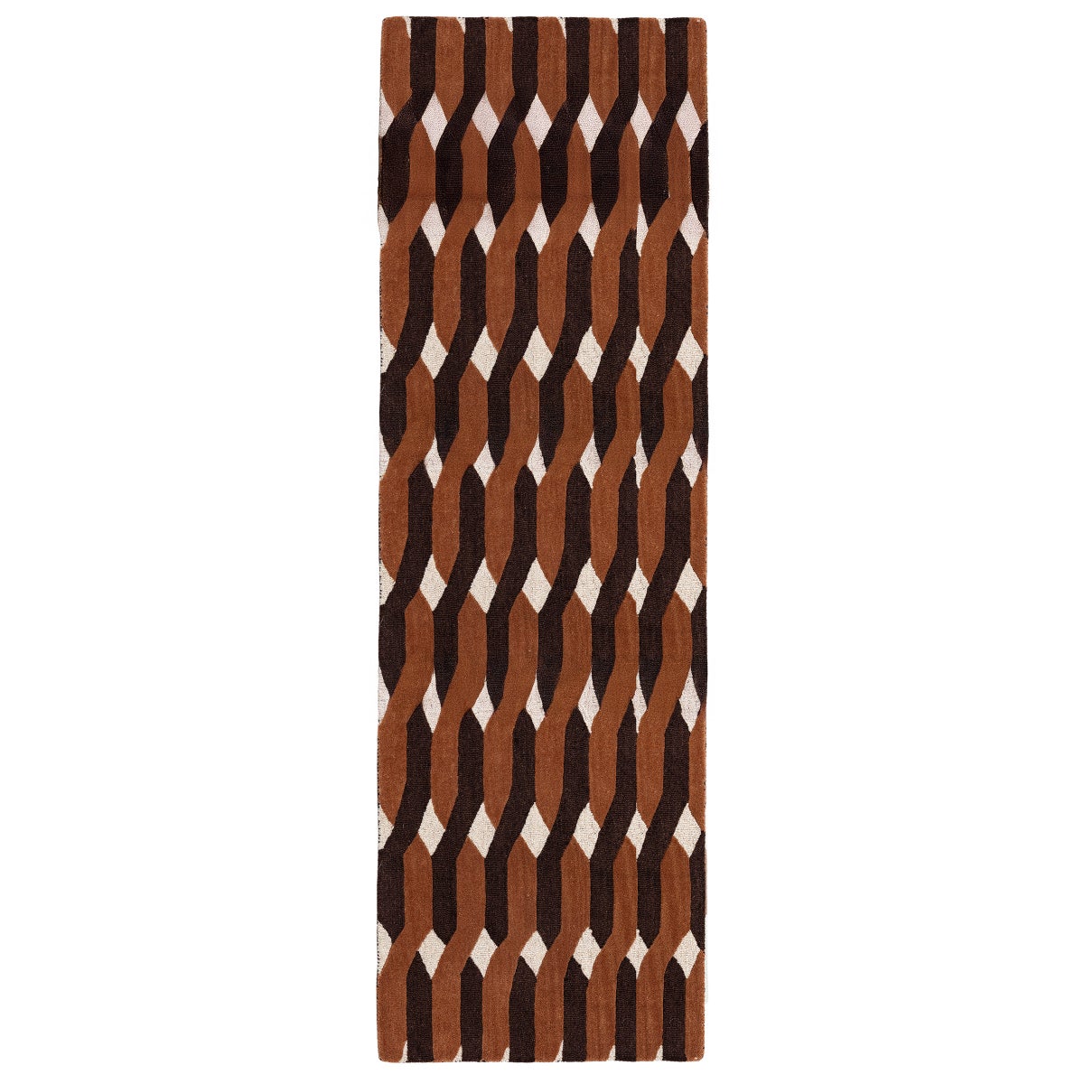 Obeetee Retro Hand Tufted Wool Area Rug, Allure Rust - 2'6" x 8'