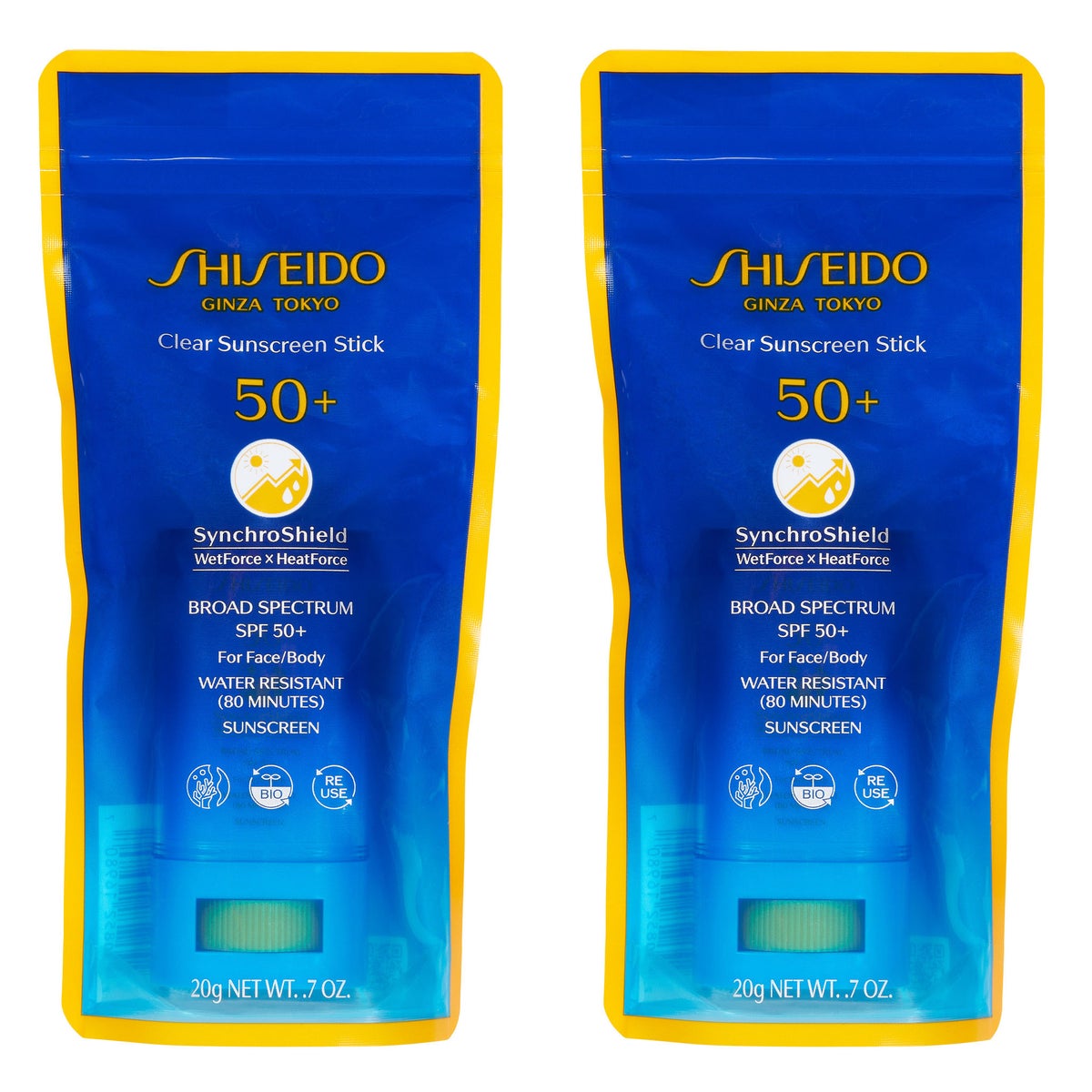 Shiseido Clear Sunscreen Stick SPF 50, 0.7 fl oz, 2-pack