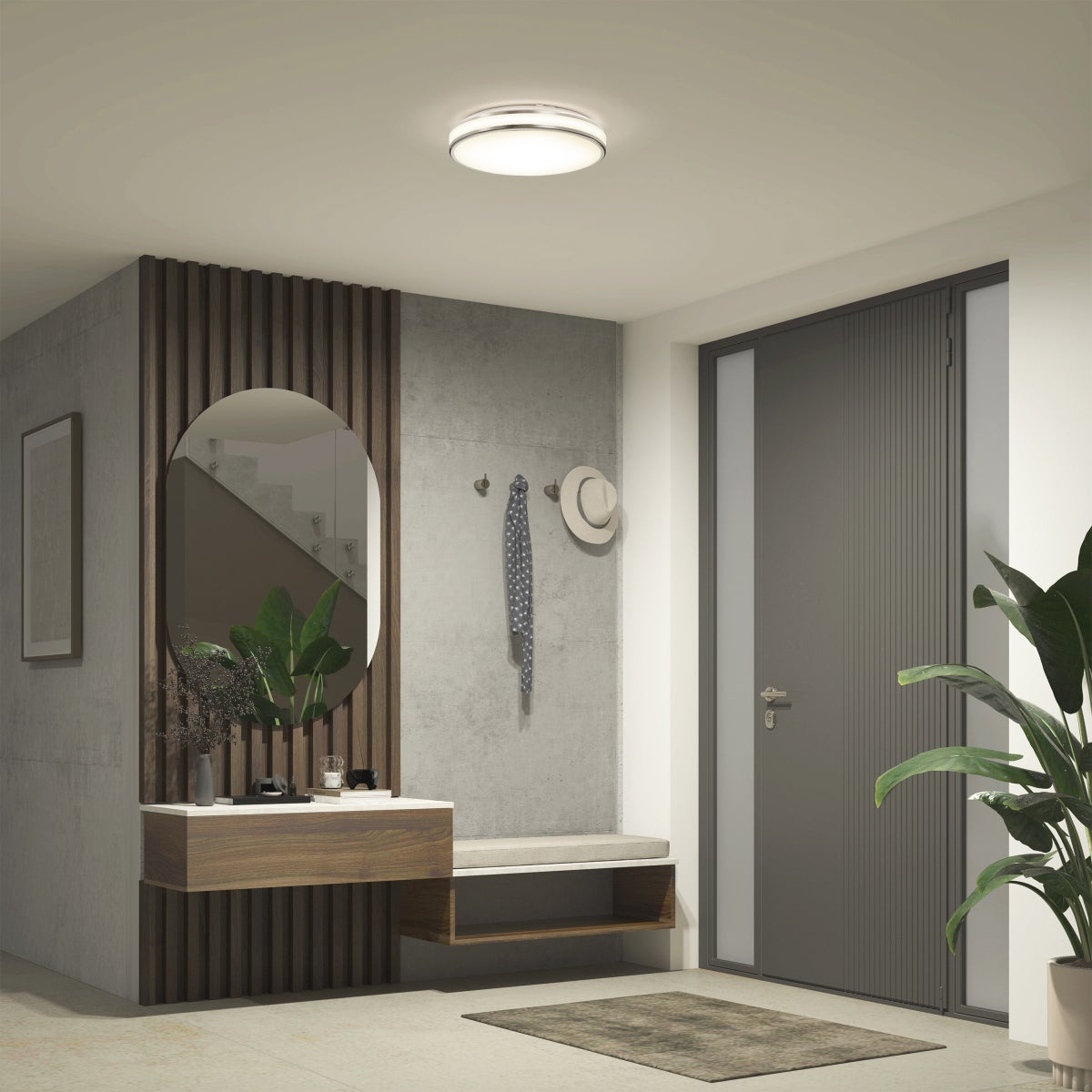 Artika Hemisphere 15” LED Flush Mount Light Fixture, Brushed Nickel