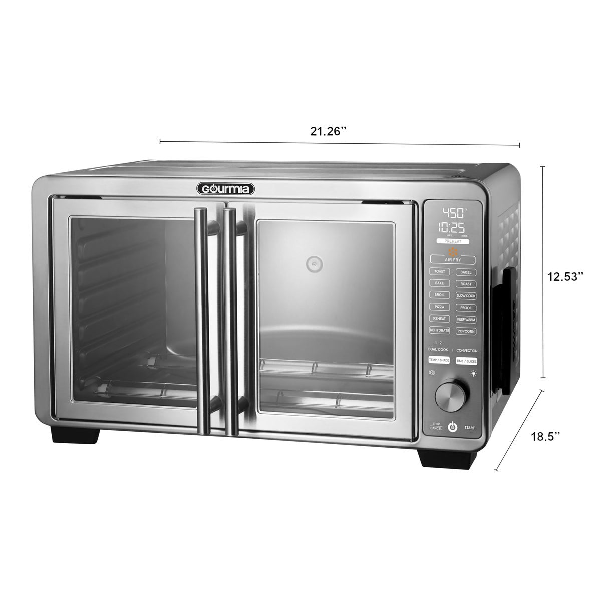 NEW - Gourmia XL 45 Quart Digital Countertop Oven with Air Fry and Temperature Probe