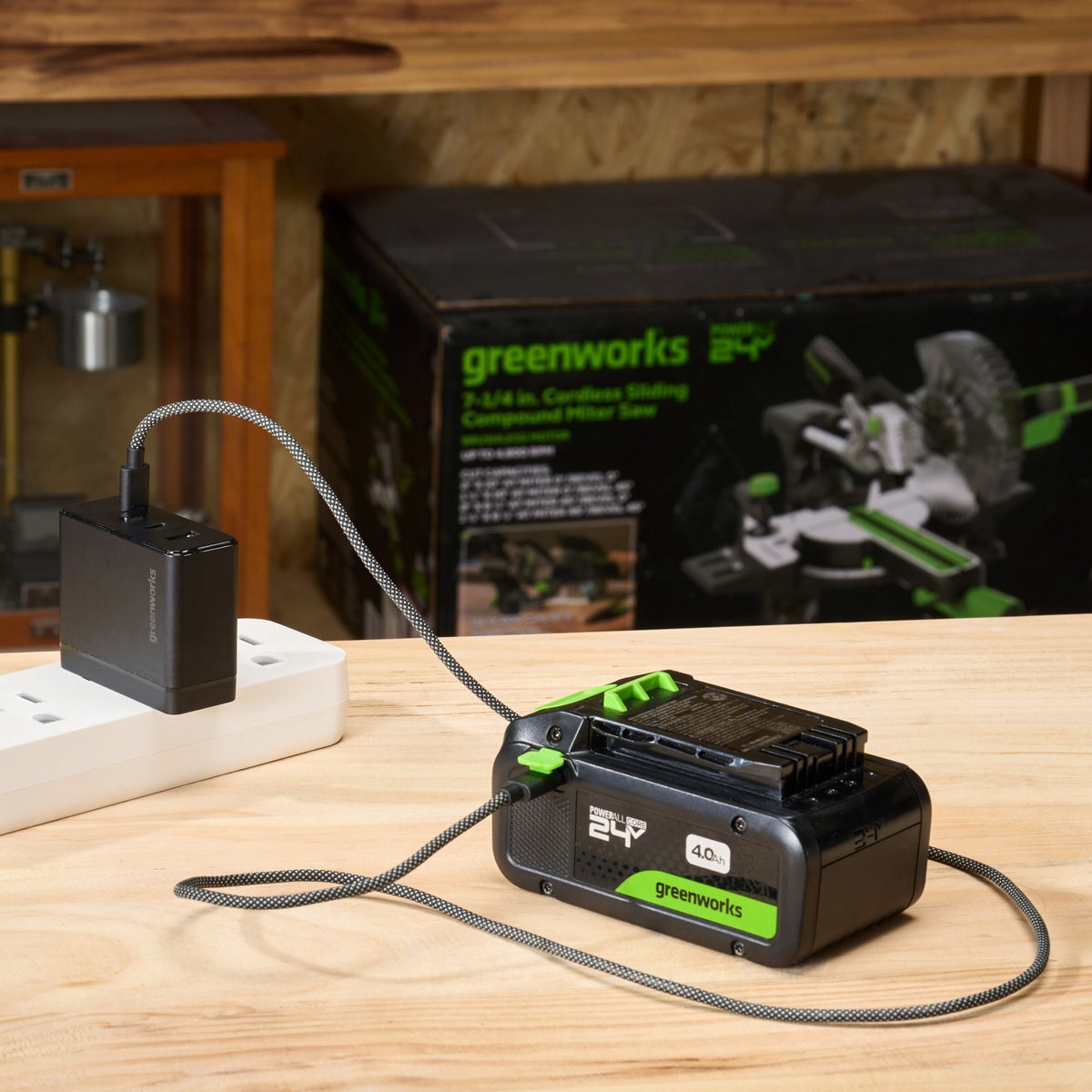 Greenworks 24V Drill & Impact Driver 2x2Ah Battery, 4Ah Battery, Charger