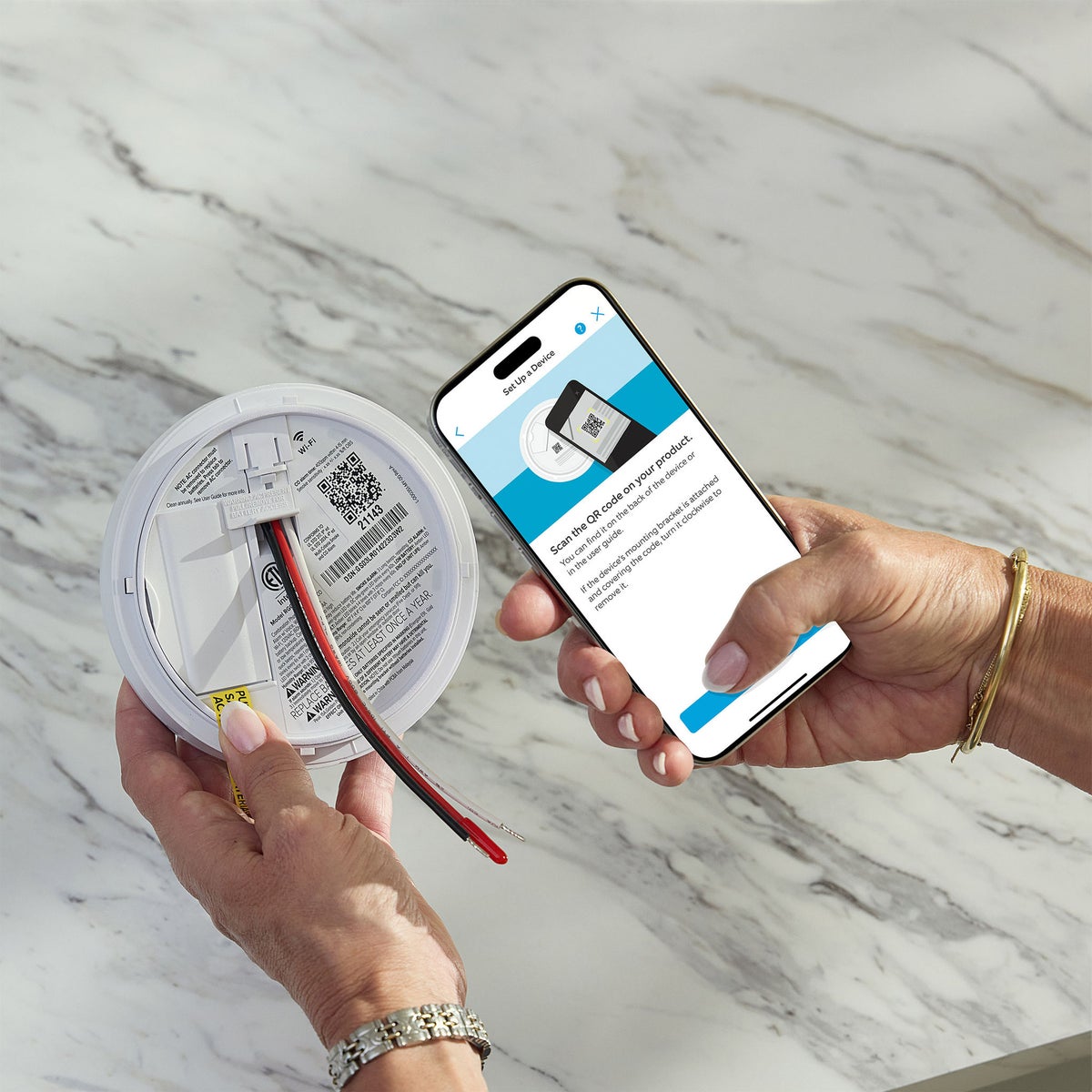 Kidde Smart Smoke and Carbon Monoxide Detector, Ring App Enabled, Hardwired, 2-pack