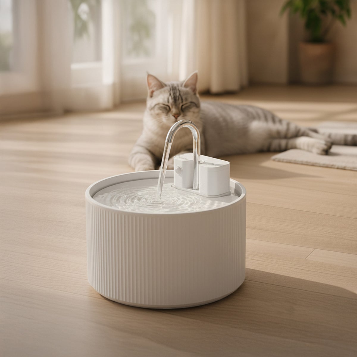 PawsPik Cordless Ceramic Faucet-Style Pet Water Fountain, Bundle